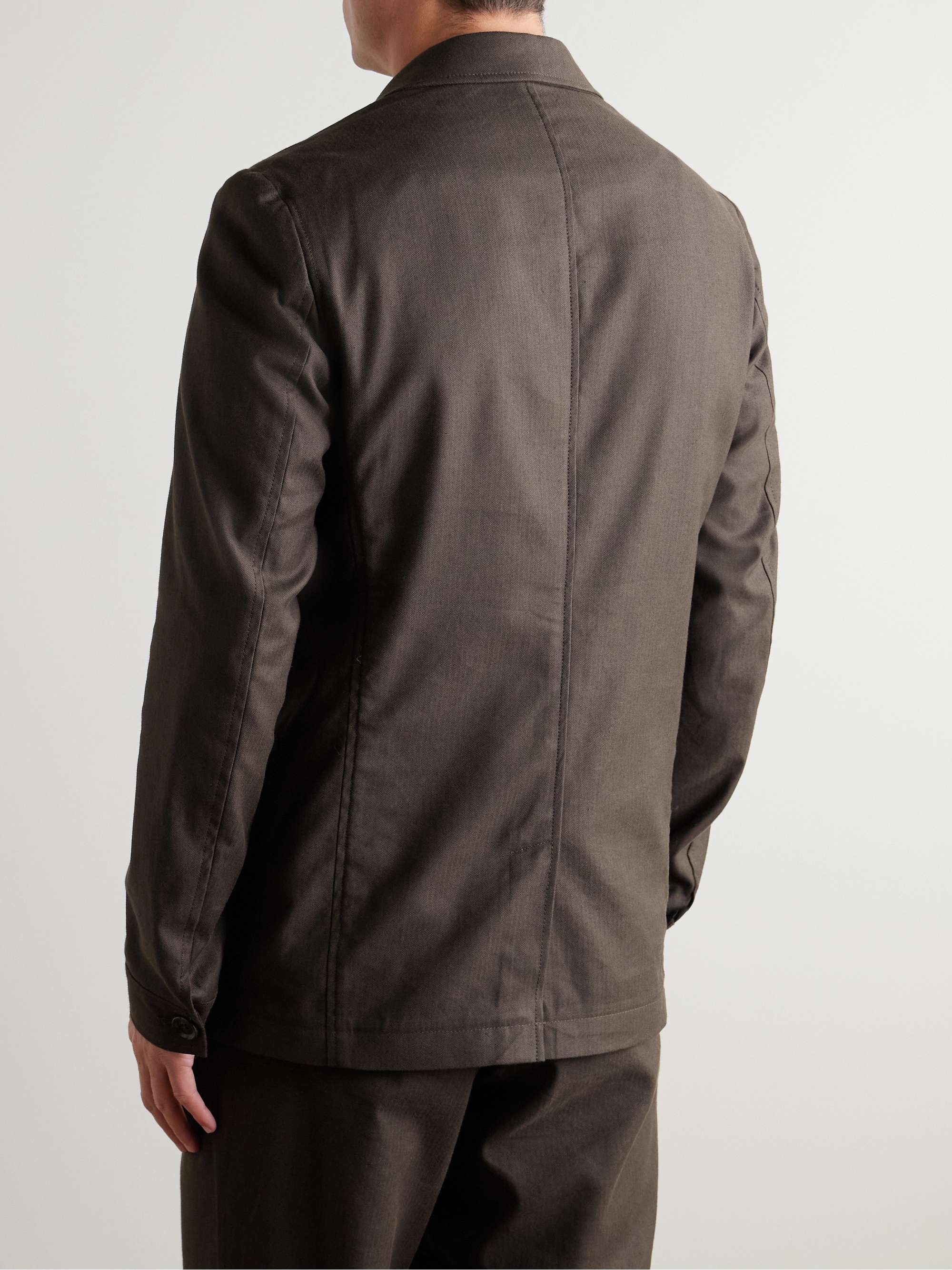 Herringbone Linen-Blend Suit Jacket view