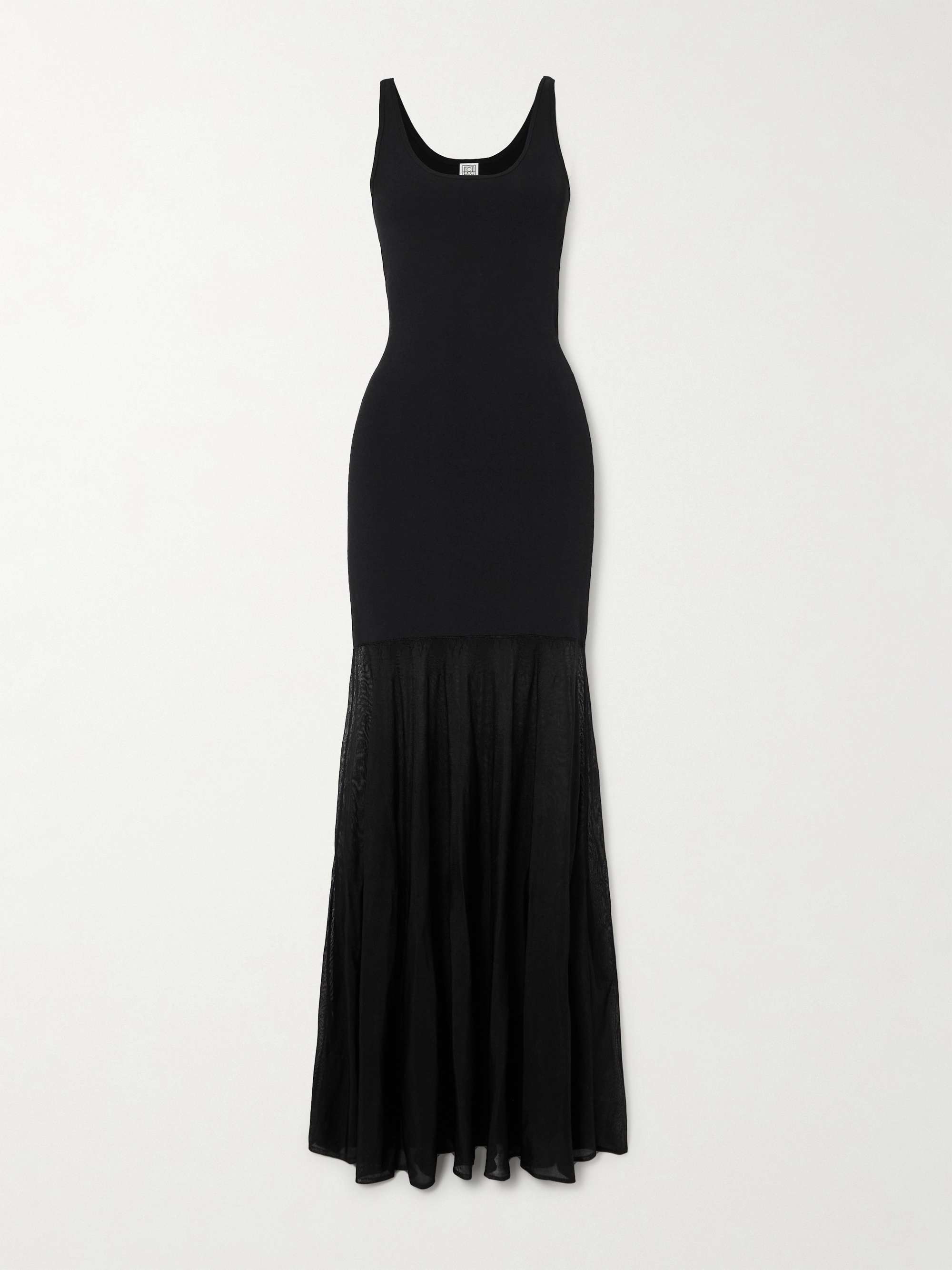Jersey and tulle maxi dress view