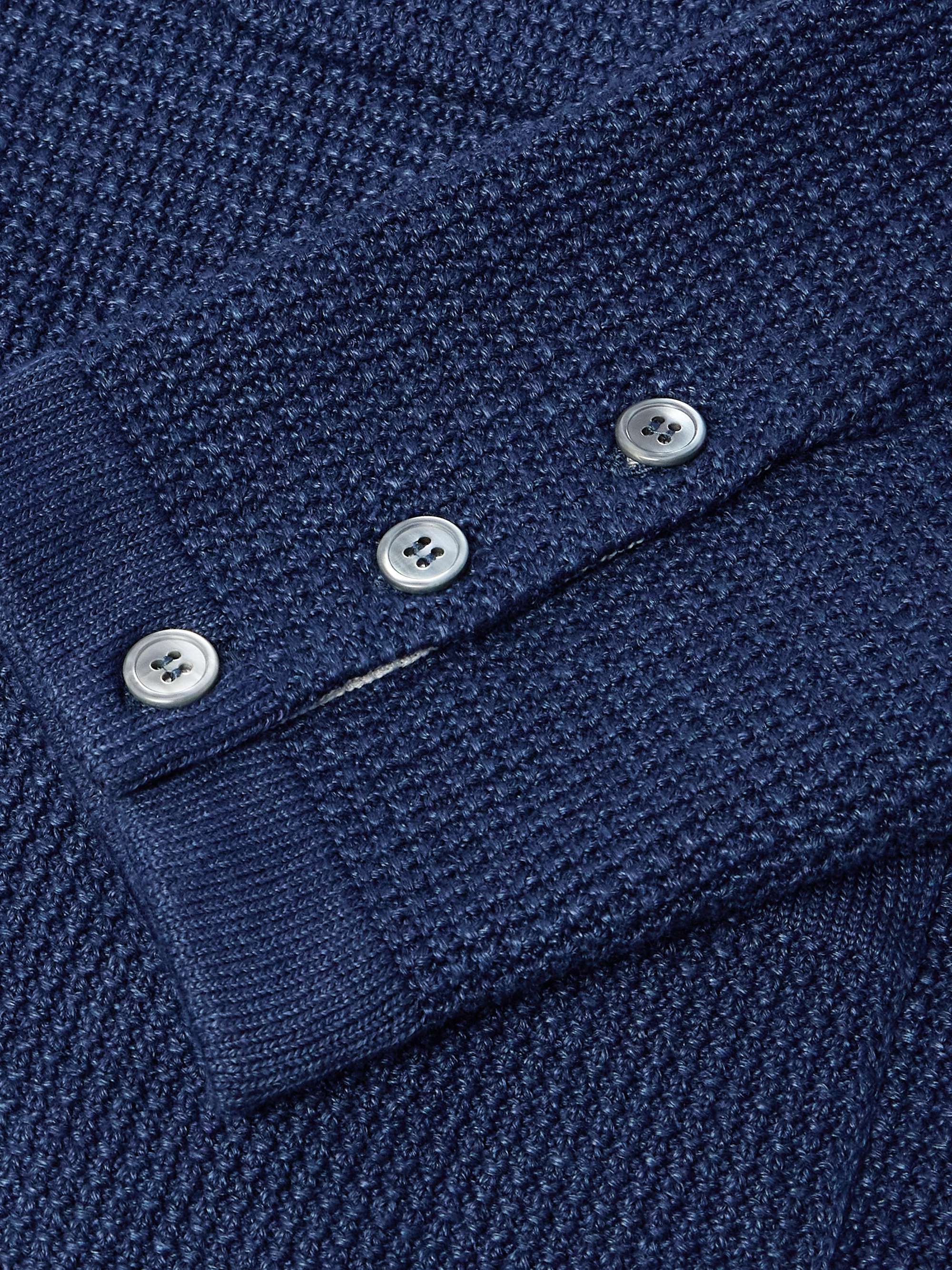 Slim-Fit Striped Linen-Blend Cardigan view