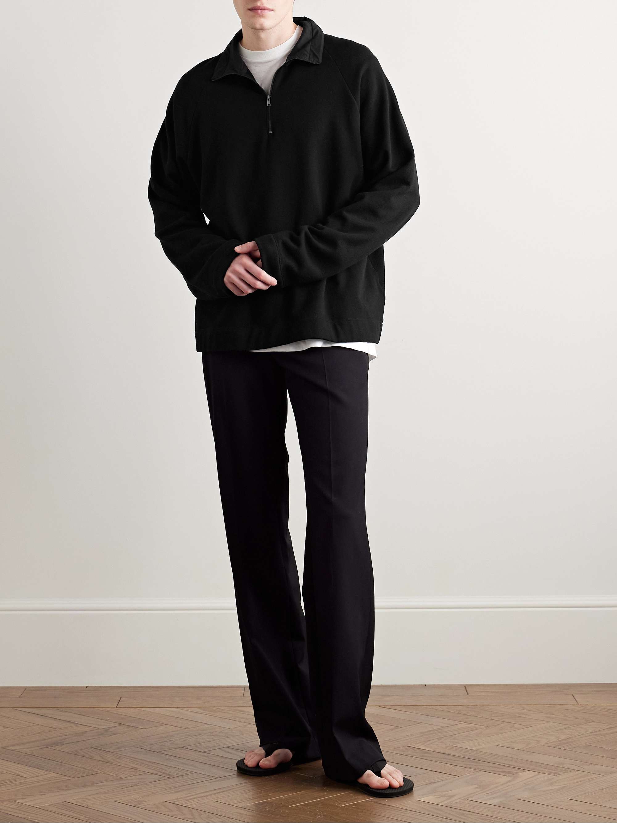 Gallagher Cotton and Cashmere-Blend Half-Zip Sweater view