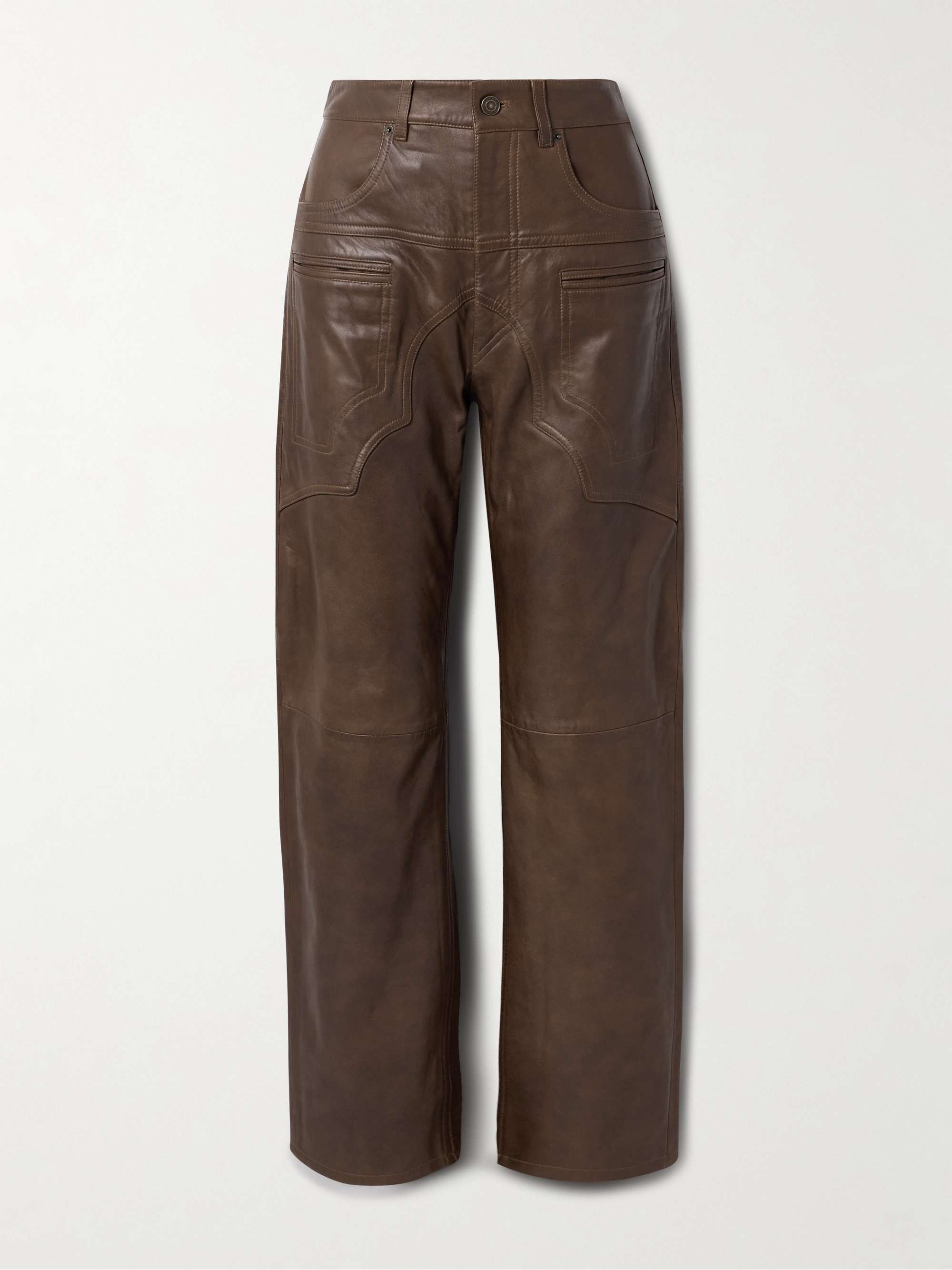 Breydi leather wide-leg pants view
