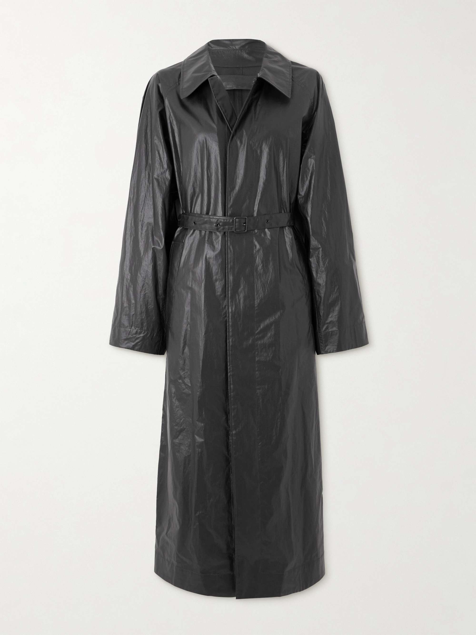 Belted coated-organic cotton trench coat view