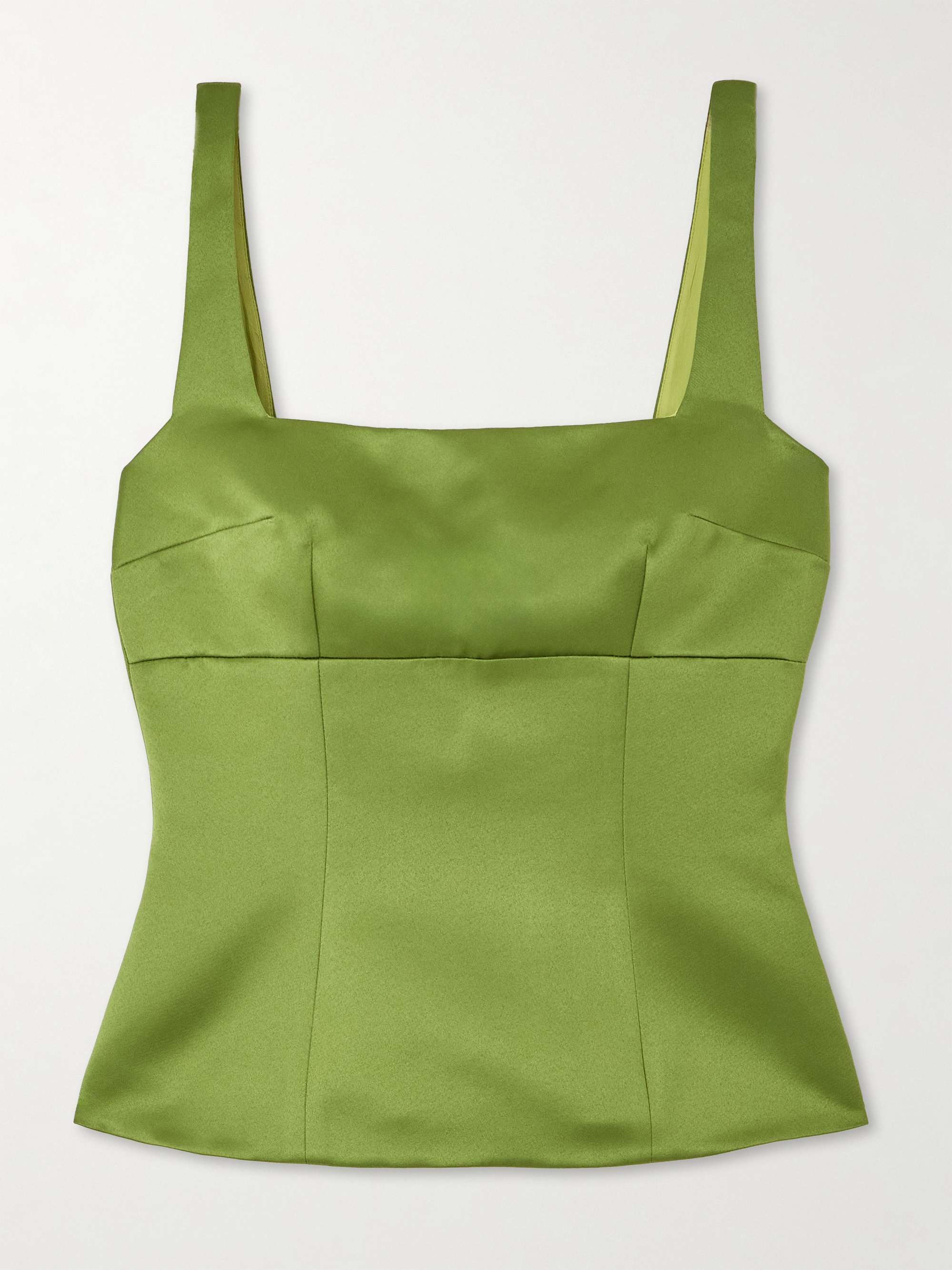 Trixie paneled duchesse-satin top view