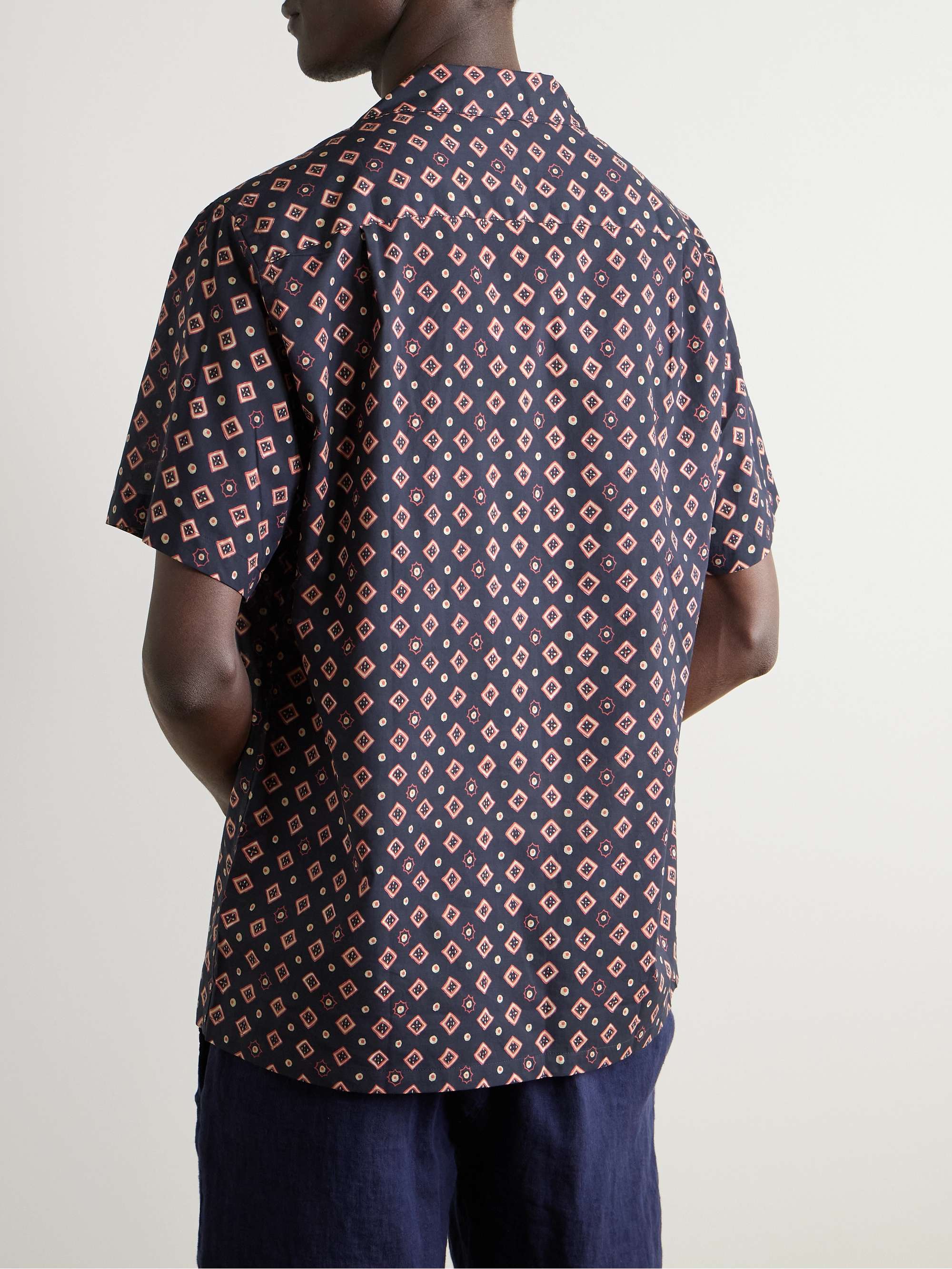 Dice Convertible-Collar Printed Cotton-Poplin Shirt view
