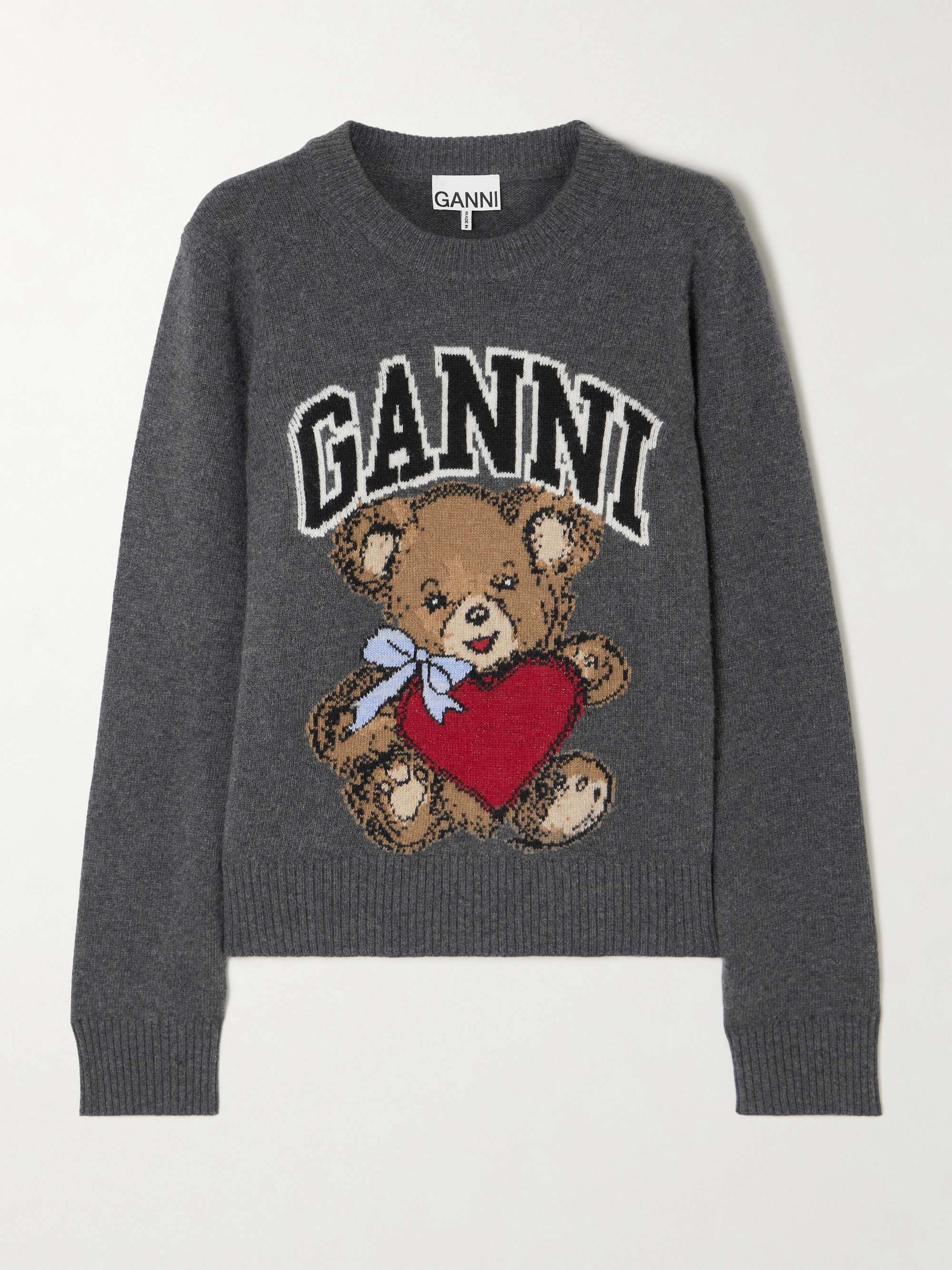 Intarsia wool-blend sweater view