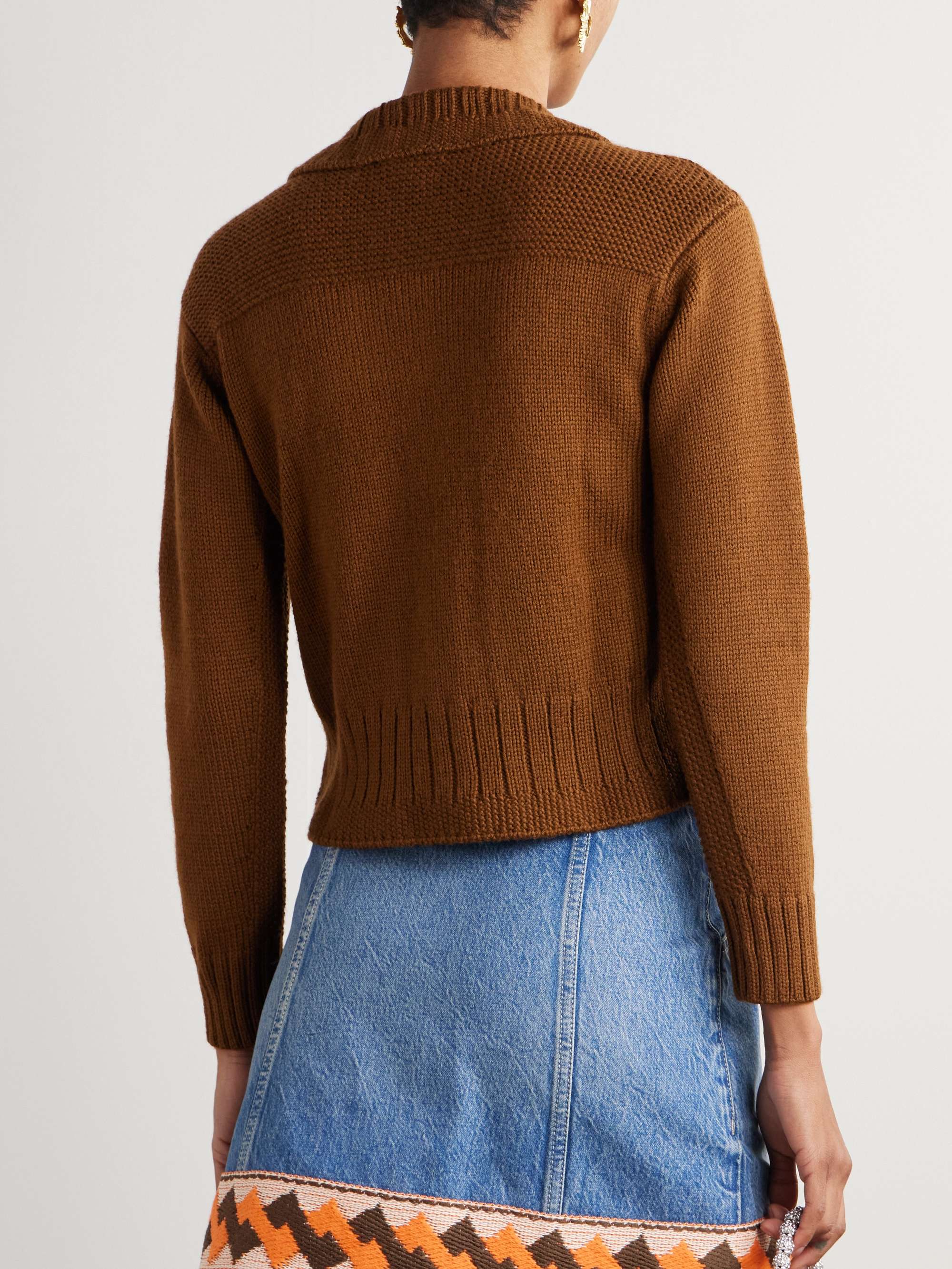 Marion pompom-detailed wool cardigan view