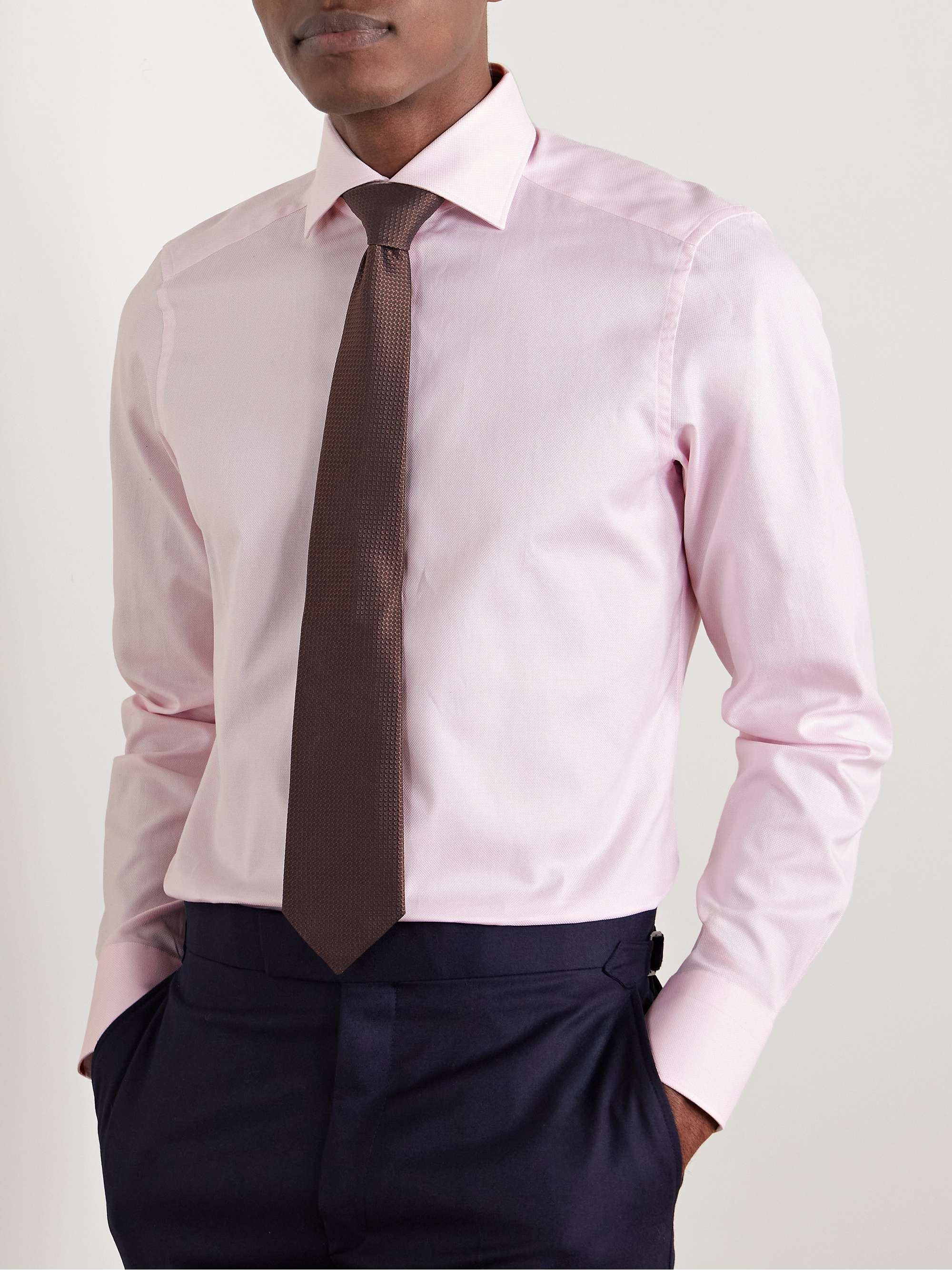 Cutaway-Collar Cotton-Piqué Shirt view