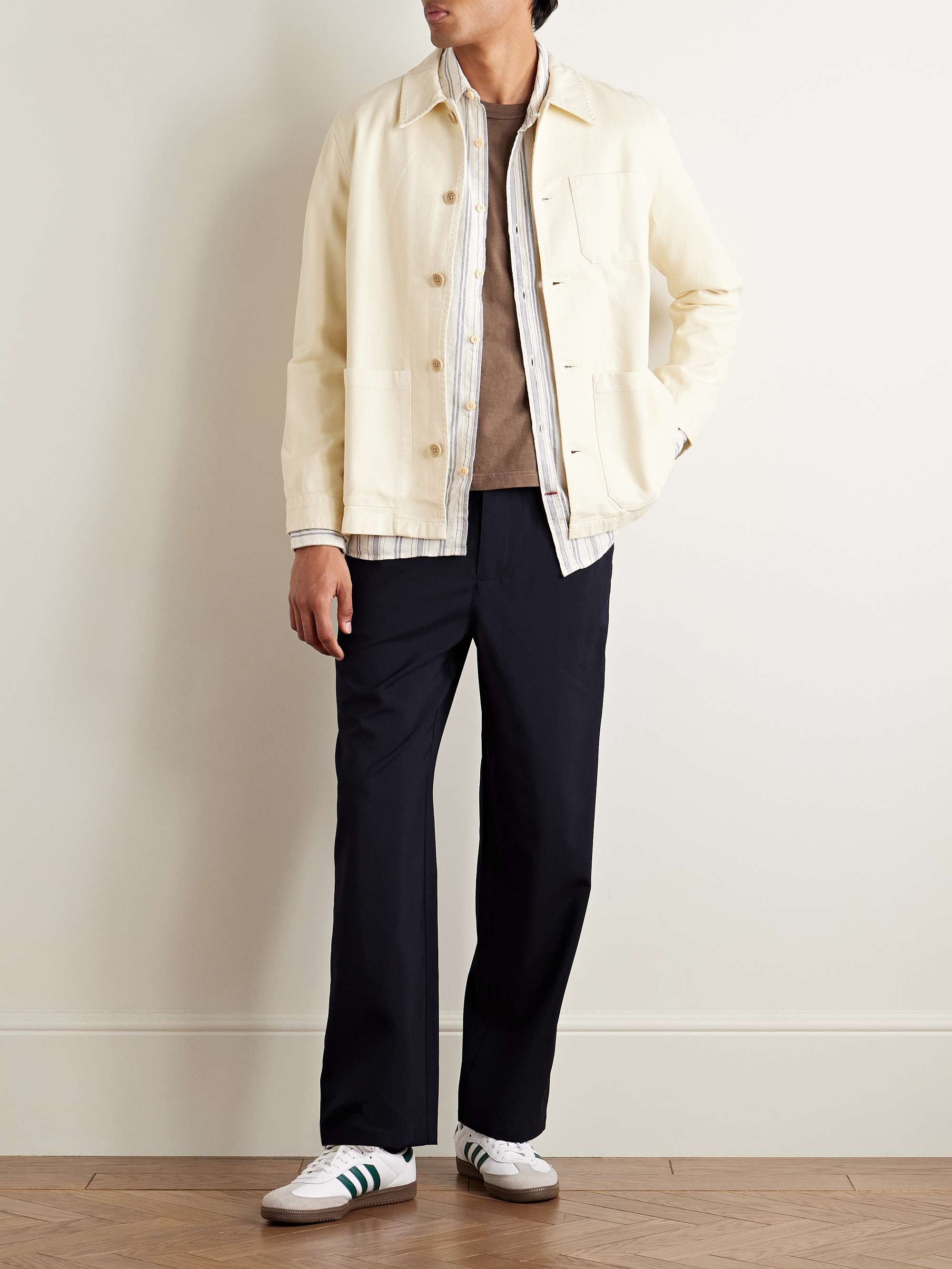 Easy Straight-Leg Wool-Twill Trousers view