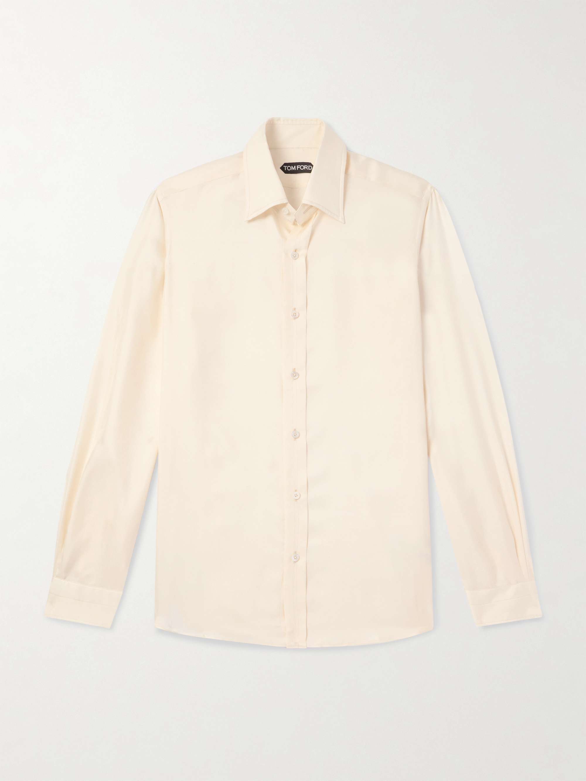 Slim-Fit Silk-Twill Shirt view