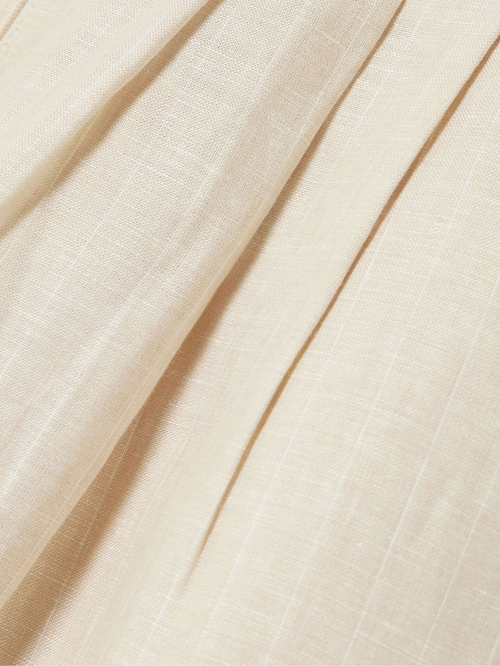 Lucille pleated pinstriped linen straight-leg pants view