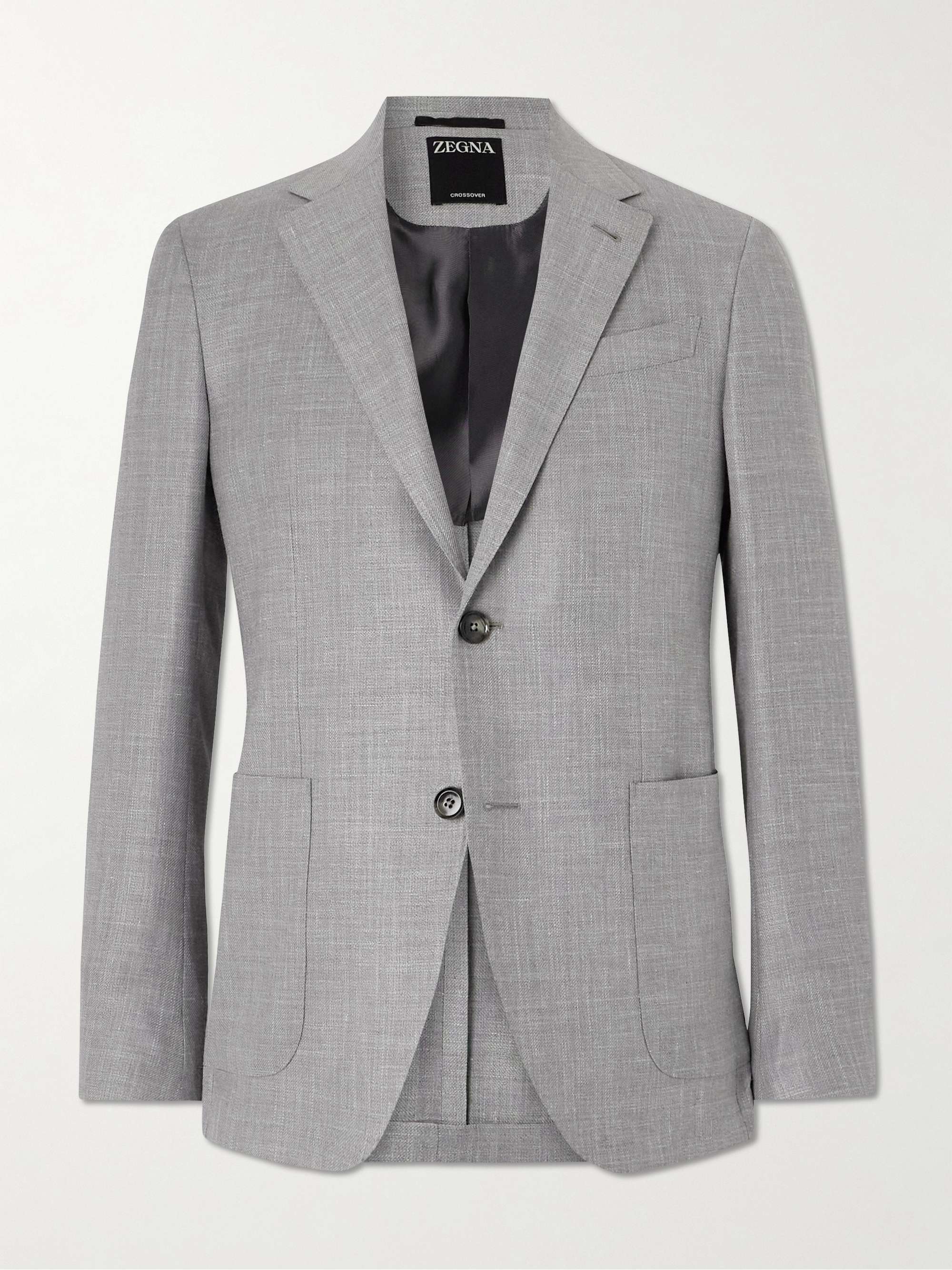Riviera Slim-Fit Wool, Silk and Linen-Blend Suit Jacket view