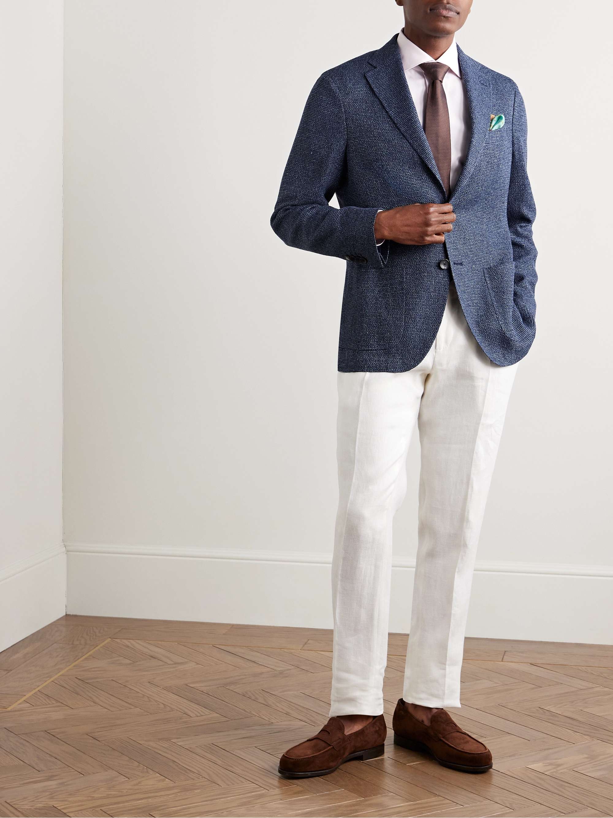 Silk and Linen-Blend Blazer view