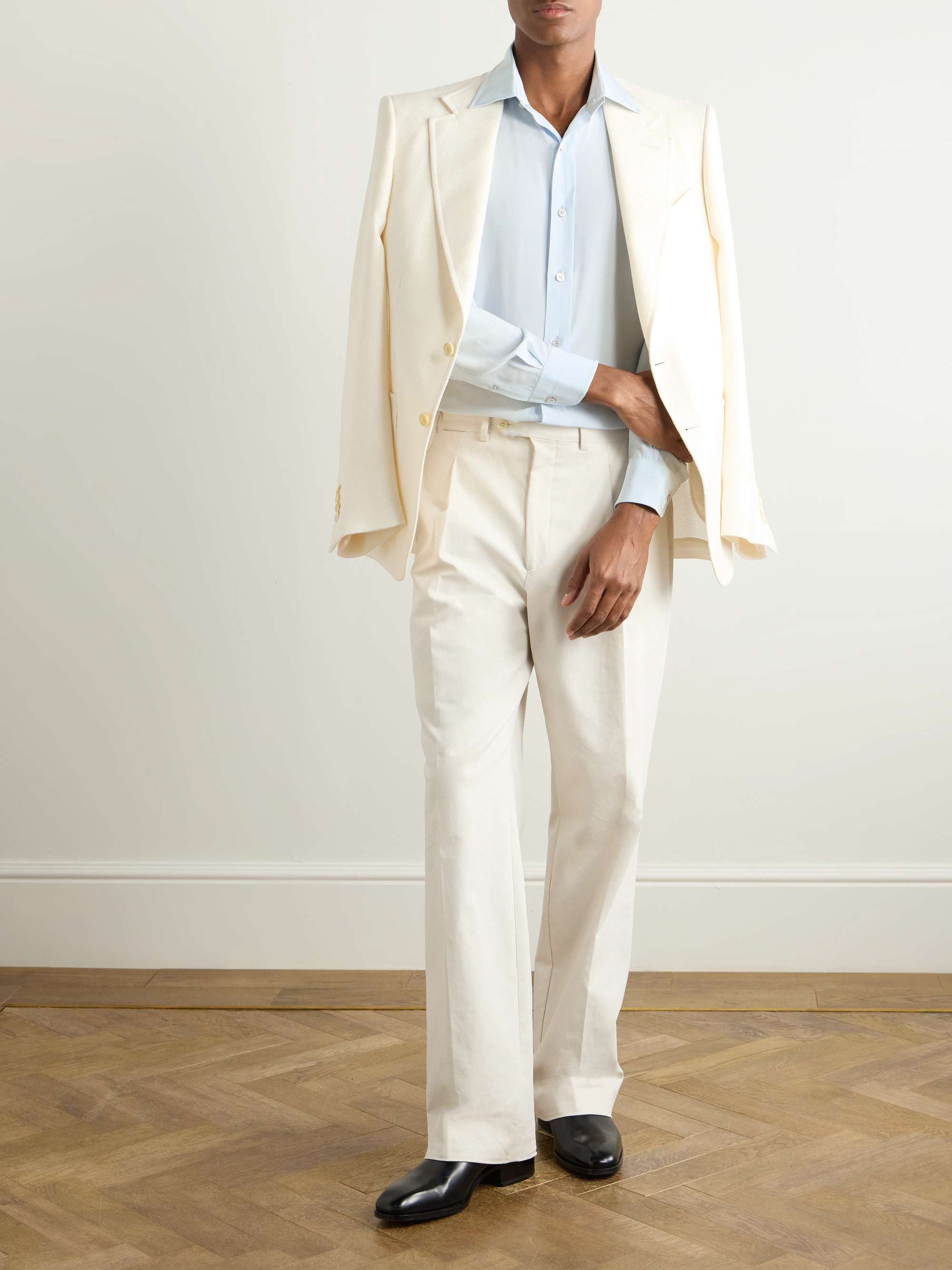 Slim-Fit Silk Crepe de Chine Shirt view