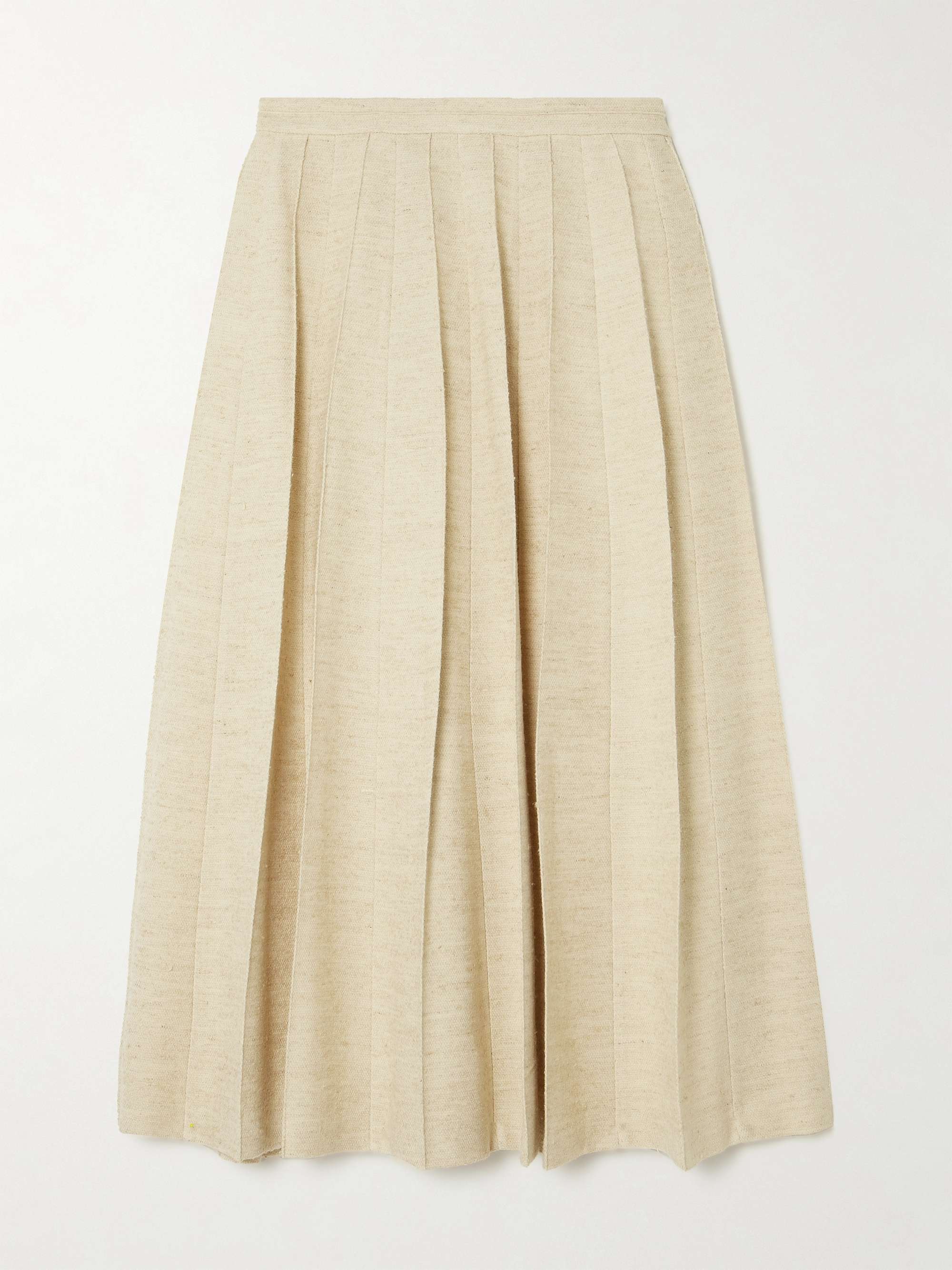 Pleated woven midi skirt view