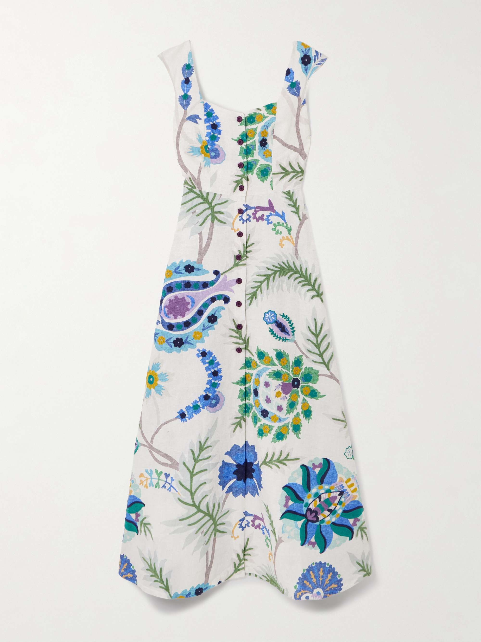 Farfalle embroidered printed woven maxi dress view