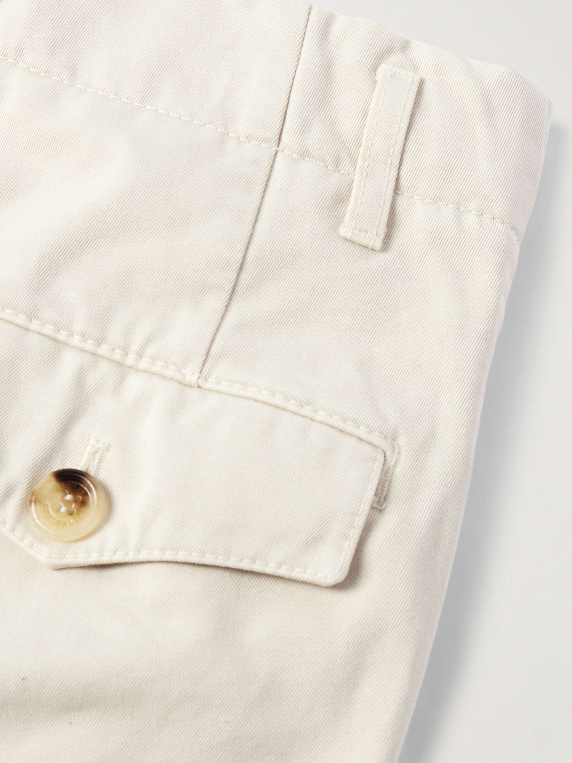 Tapered Pleated Cotton-Gabardine Trousers view
