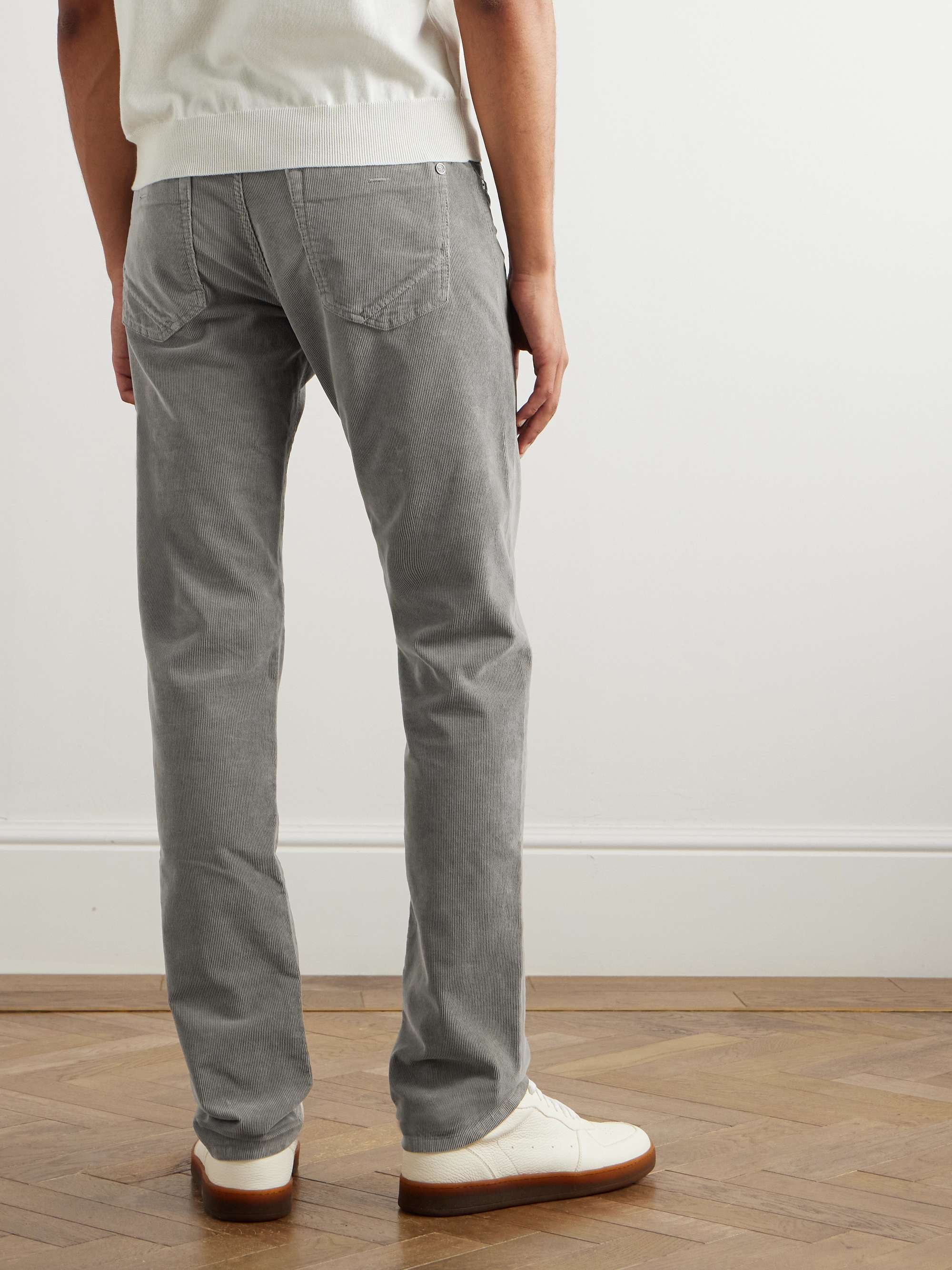 Blue Division Straight-Leg Logo-Appliquéd Cotton-Blend Corduroy Trousers view