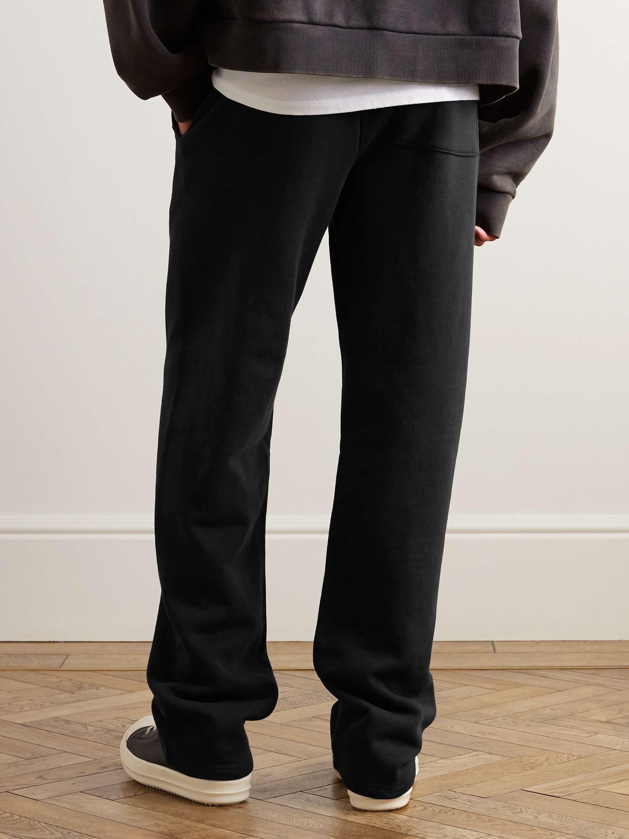 Straight-Leg Enzyme-Washed Cotton-Jersey Sweatpants view