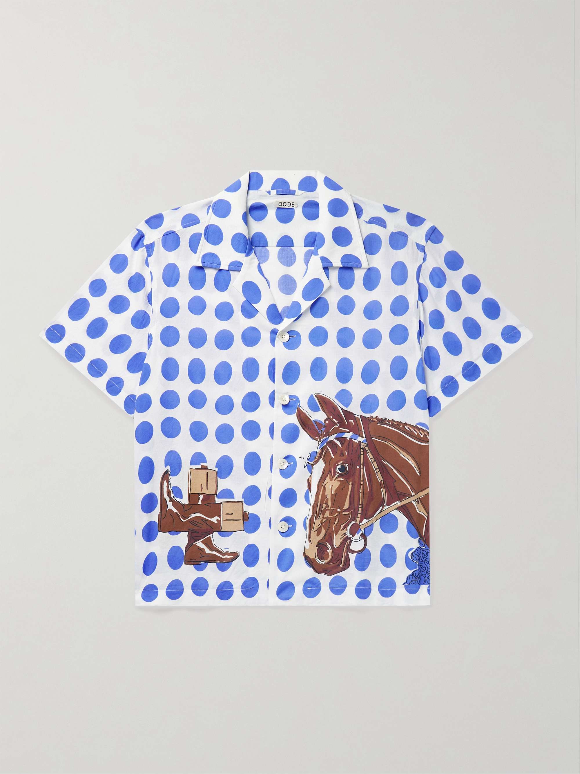 Jockey Dot Camp-Collar Printed Cotton-Voile Shirt view