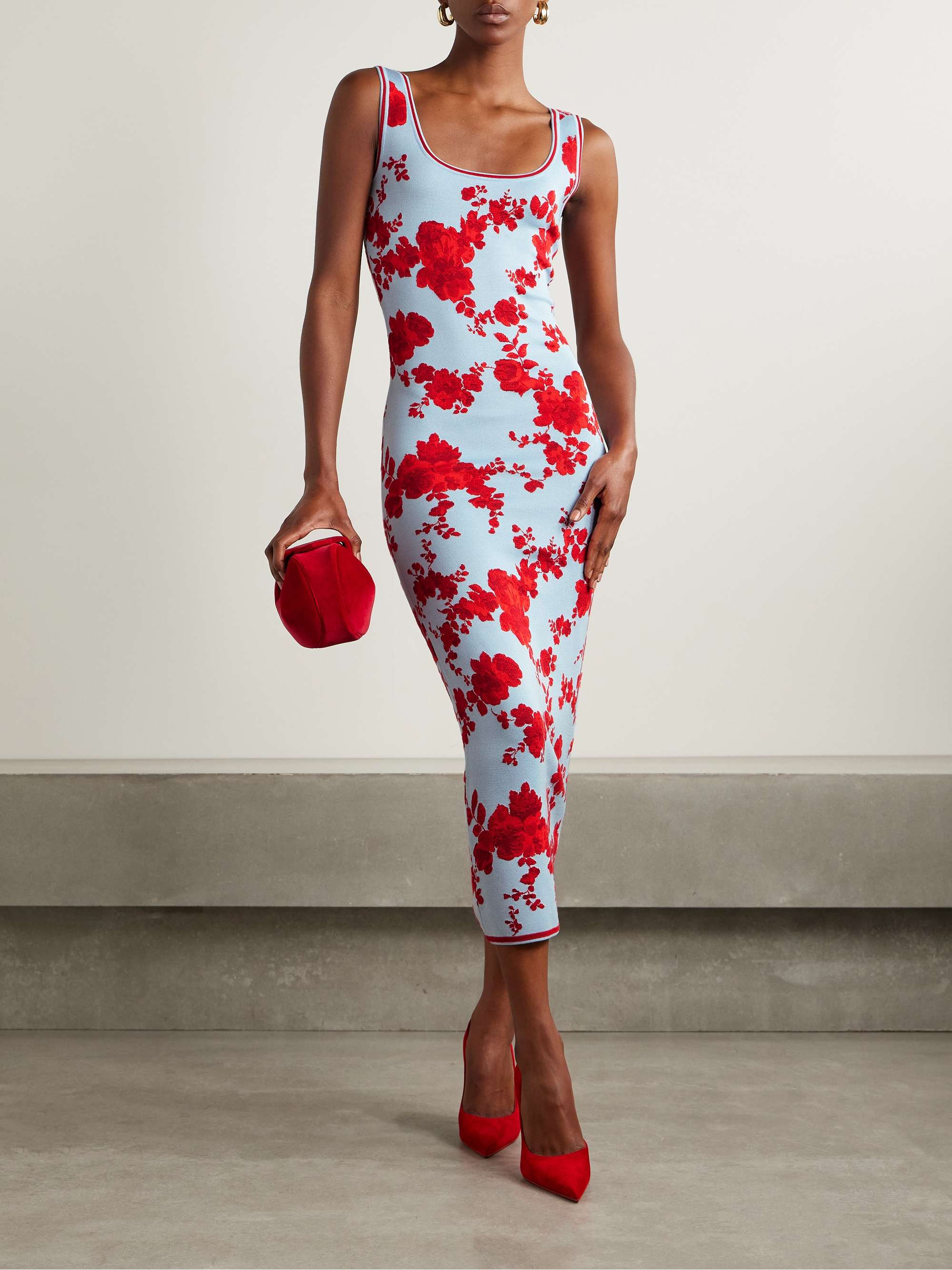 Silk-jacquard midi dress view
