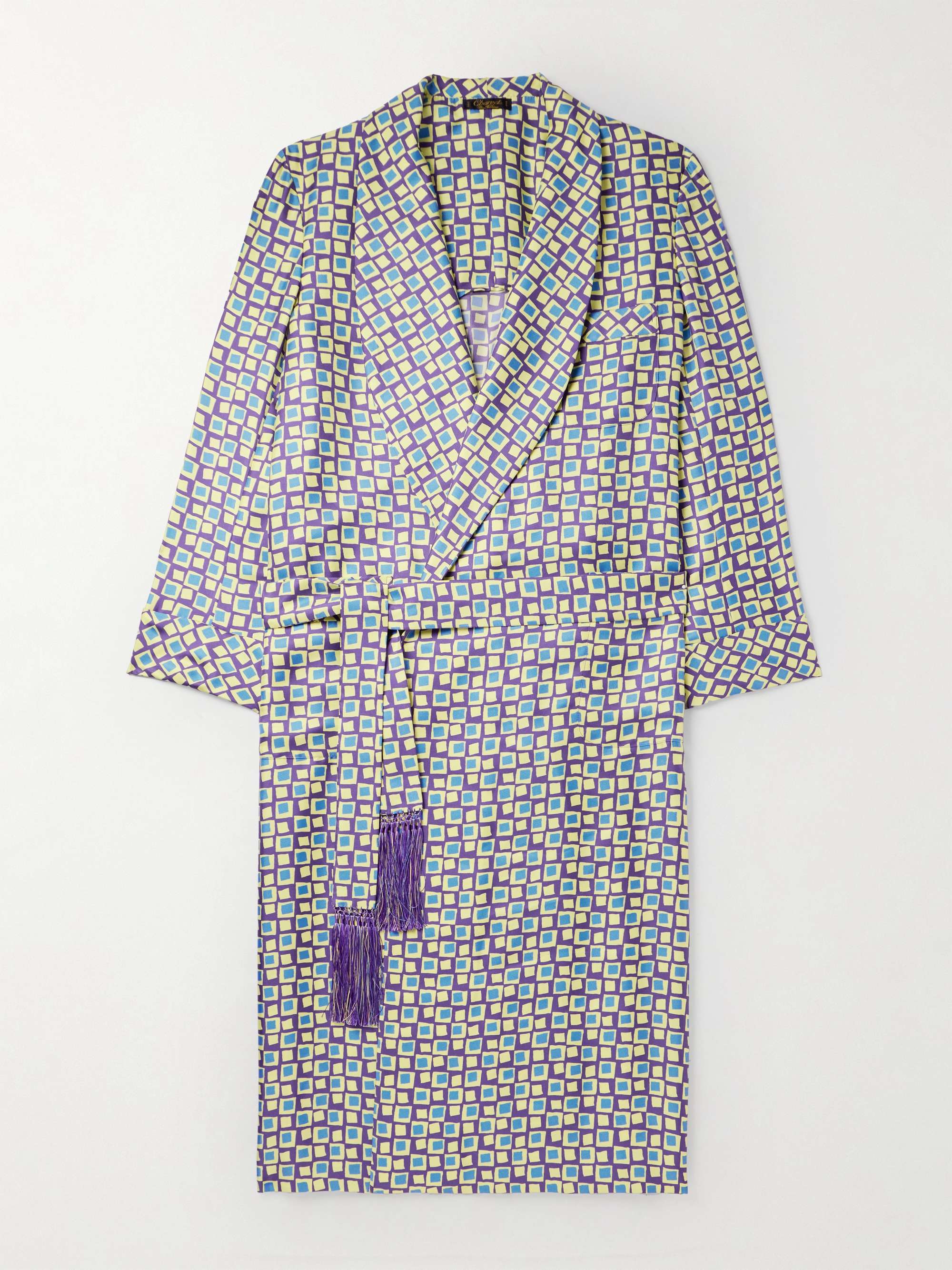 Belted Printed Silk-Twill Robe view