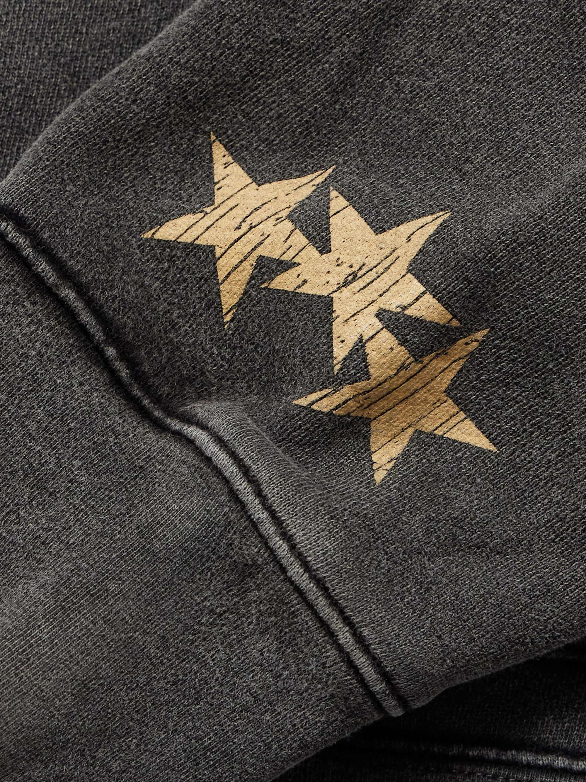 Vintage Pegasus Distressed Logo-Print Cotton-Jersey Hoodie view