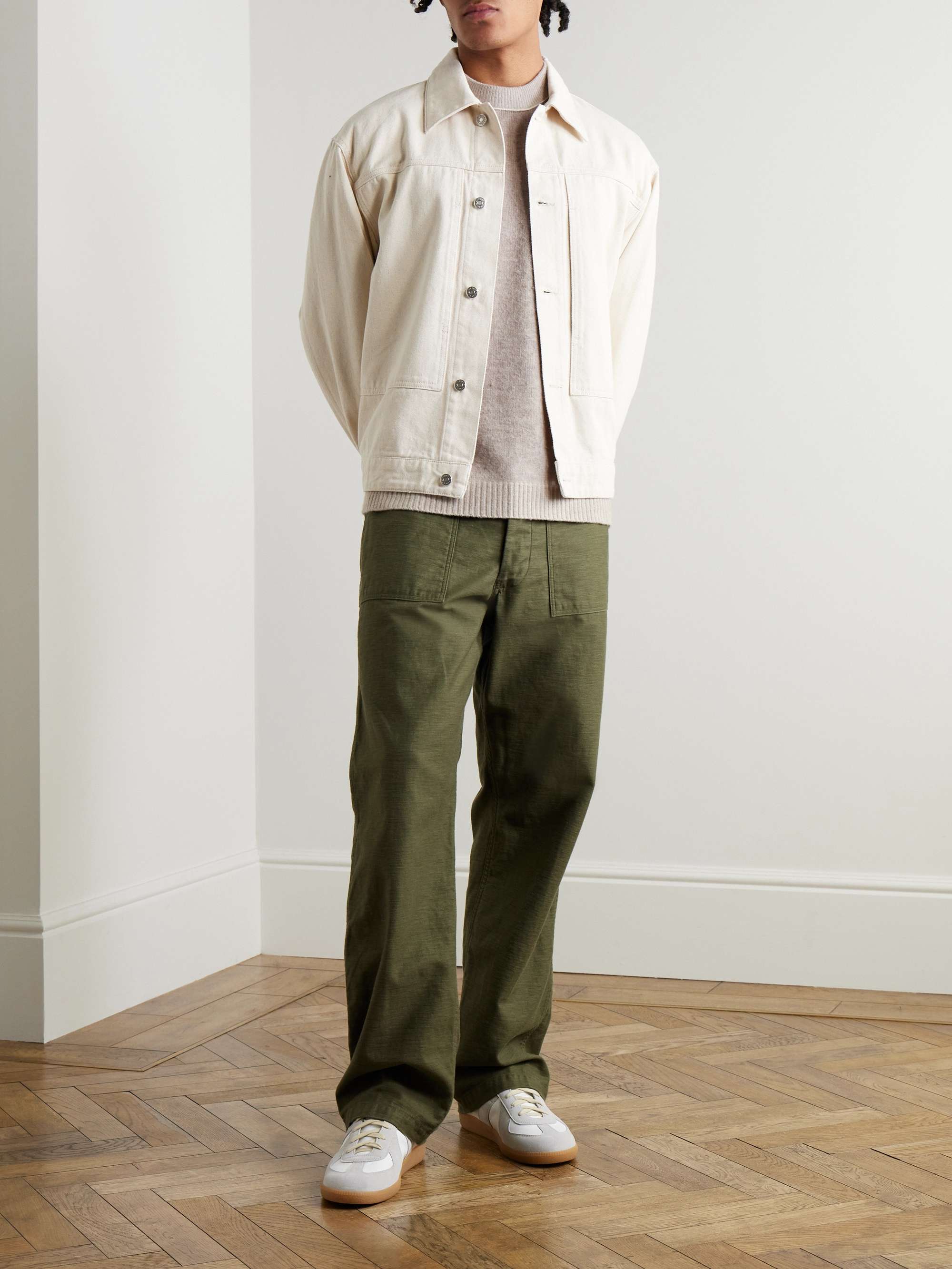 Fatigue Straight-Leg Cotton-Sateen Trousers view