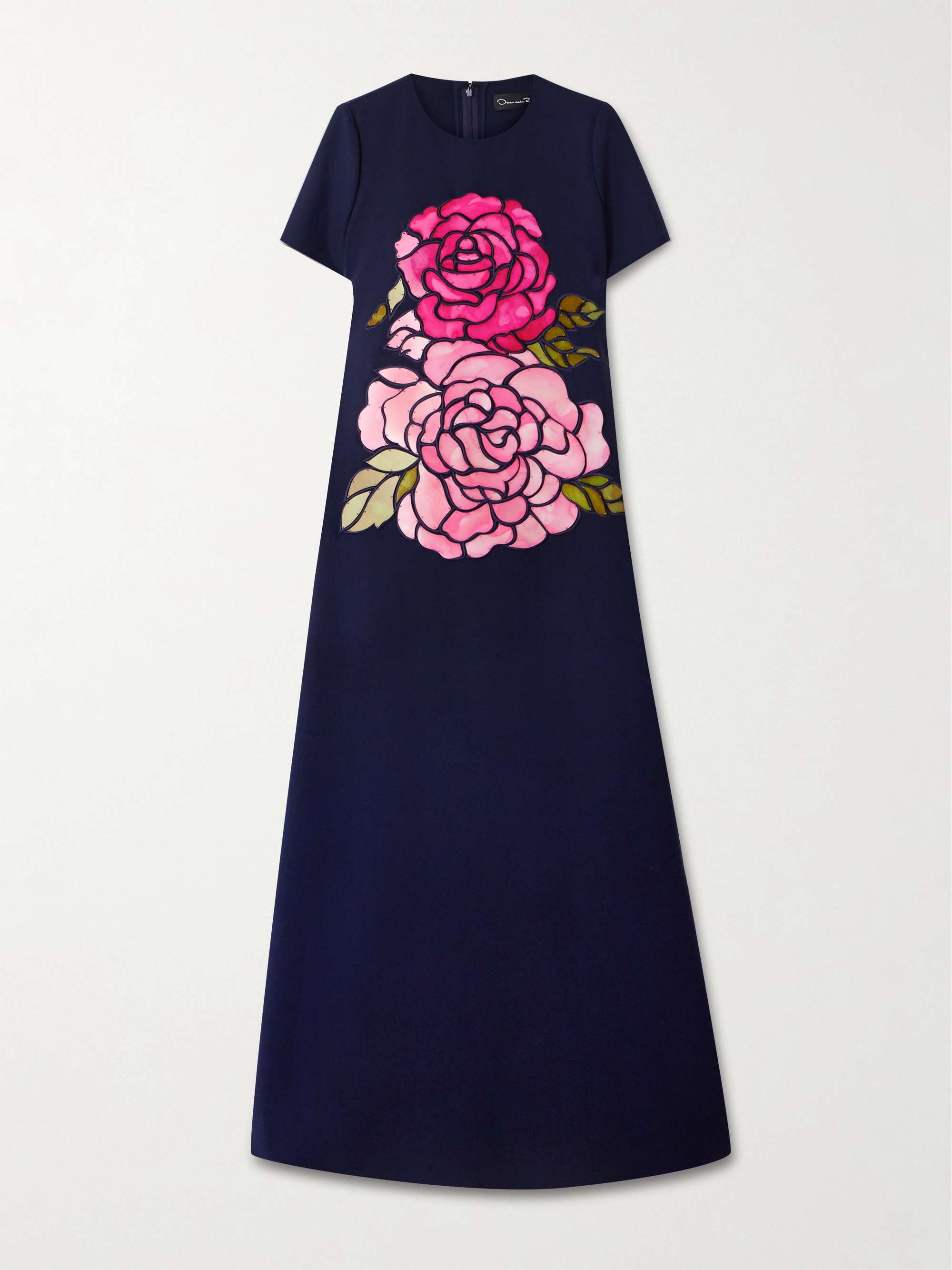 Appliquéd wool-blend gown view