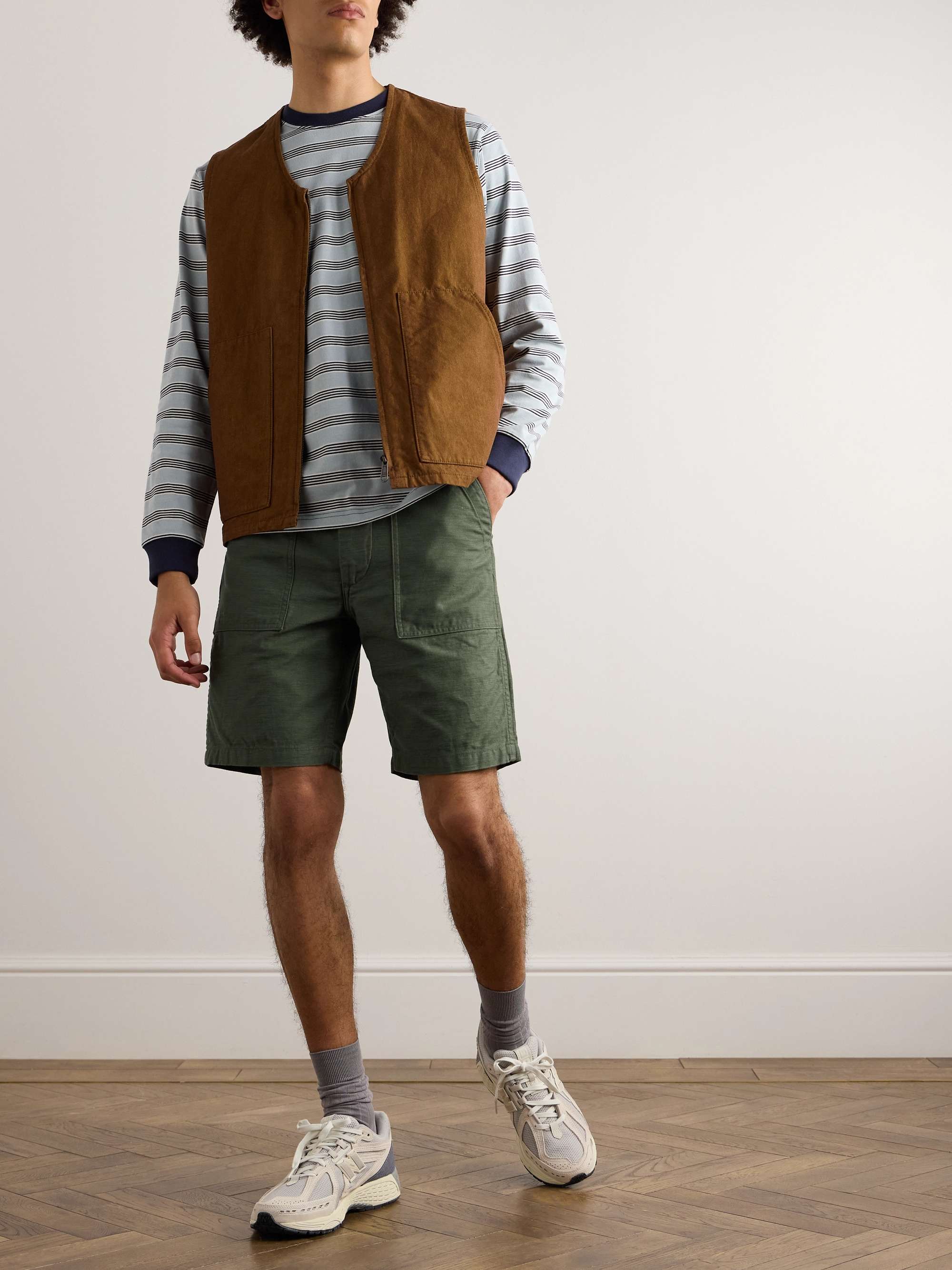 Slim-Fit Straight-Leg Cotton Cargo Shorts view