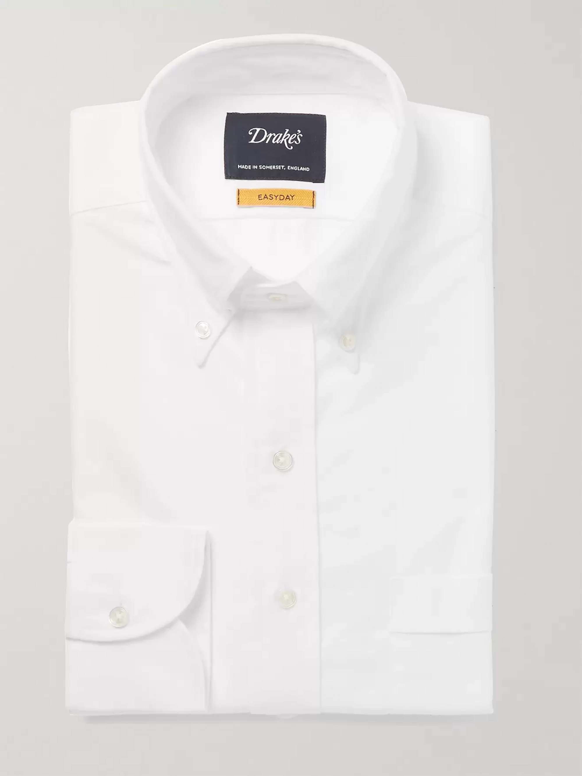 White Button-Down Collar Cotton Oxford Shirt view