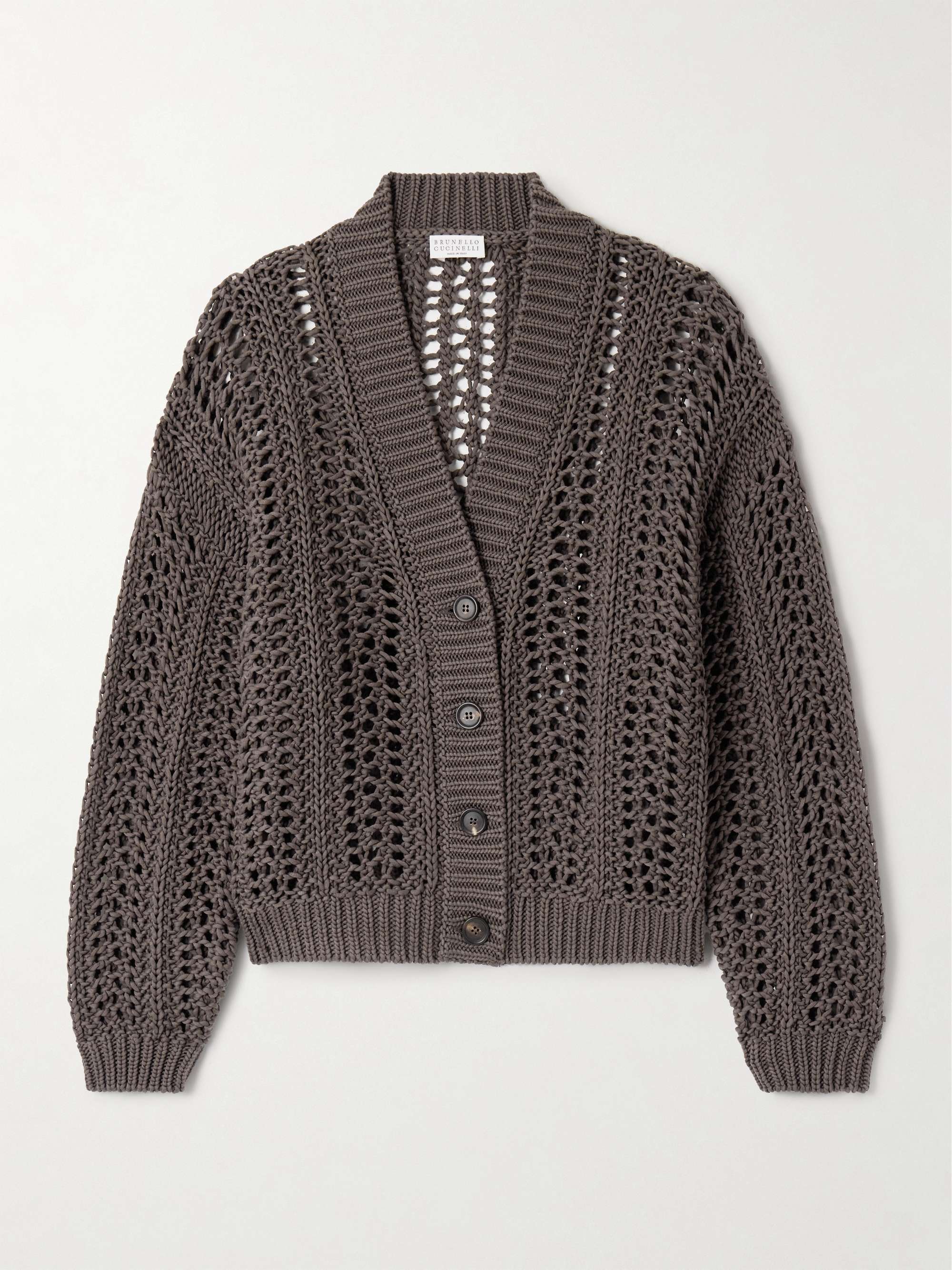 Open-knit cotton cardigan view