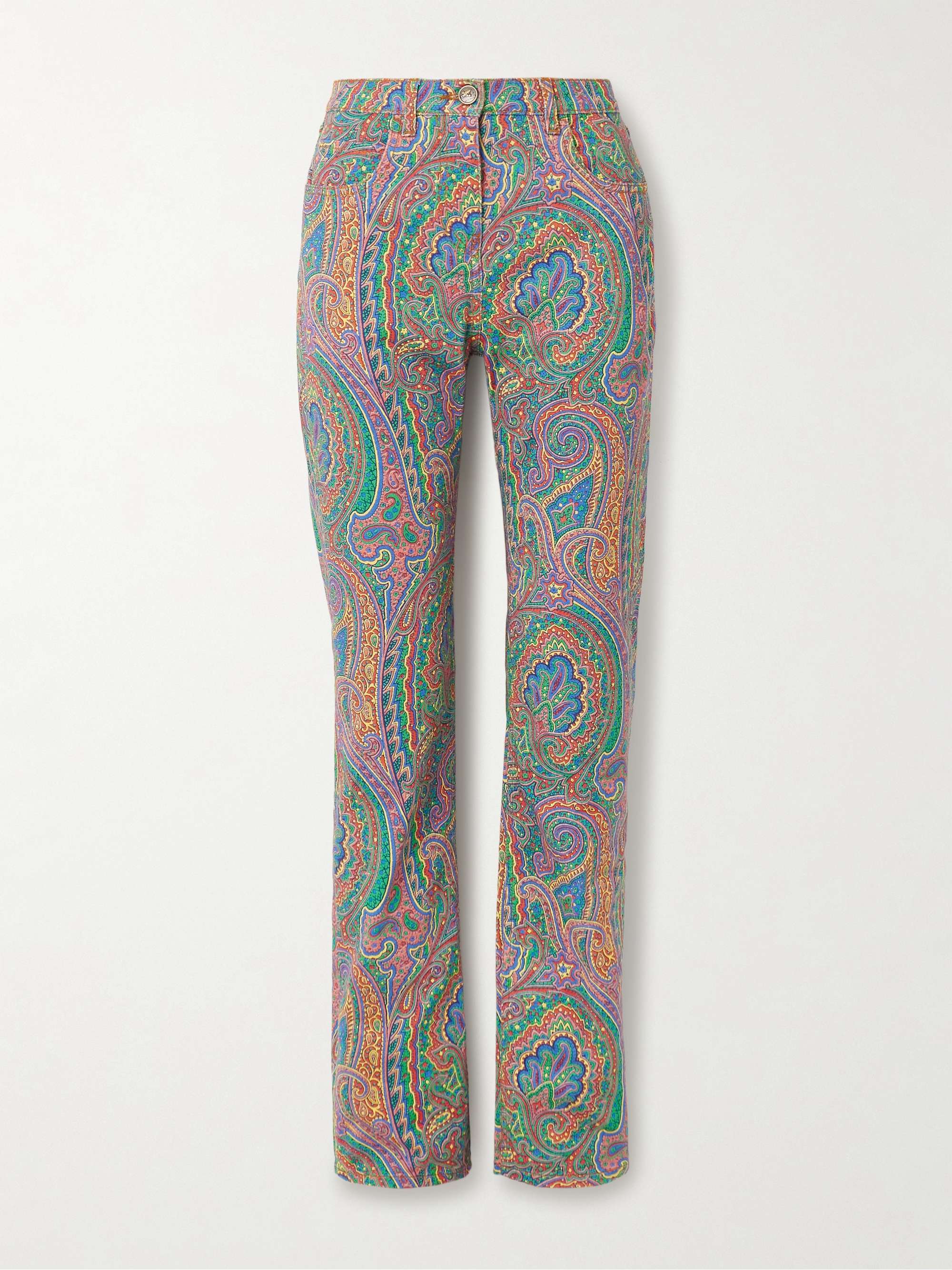 Printed straight-leg jeans view