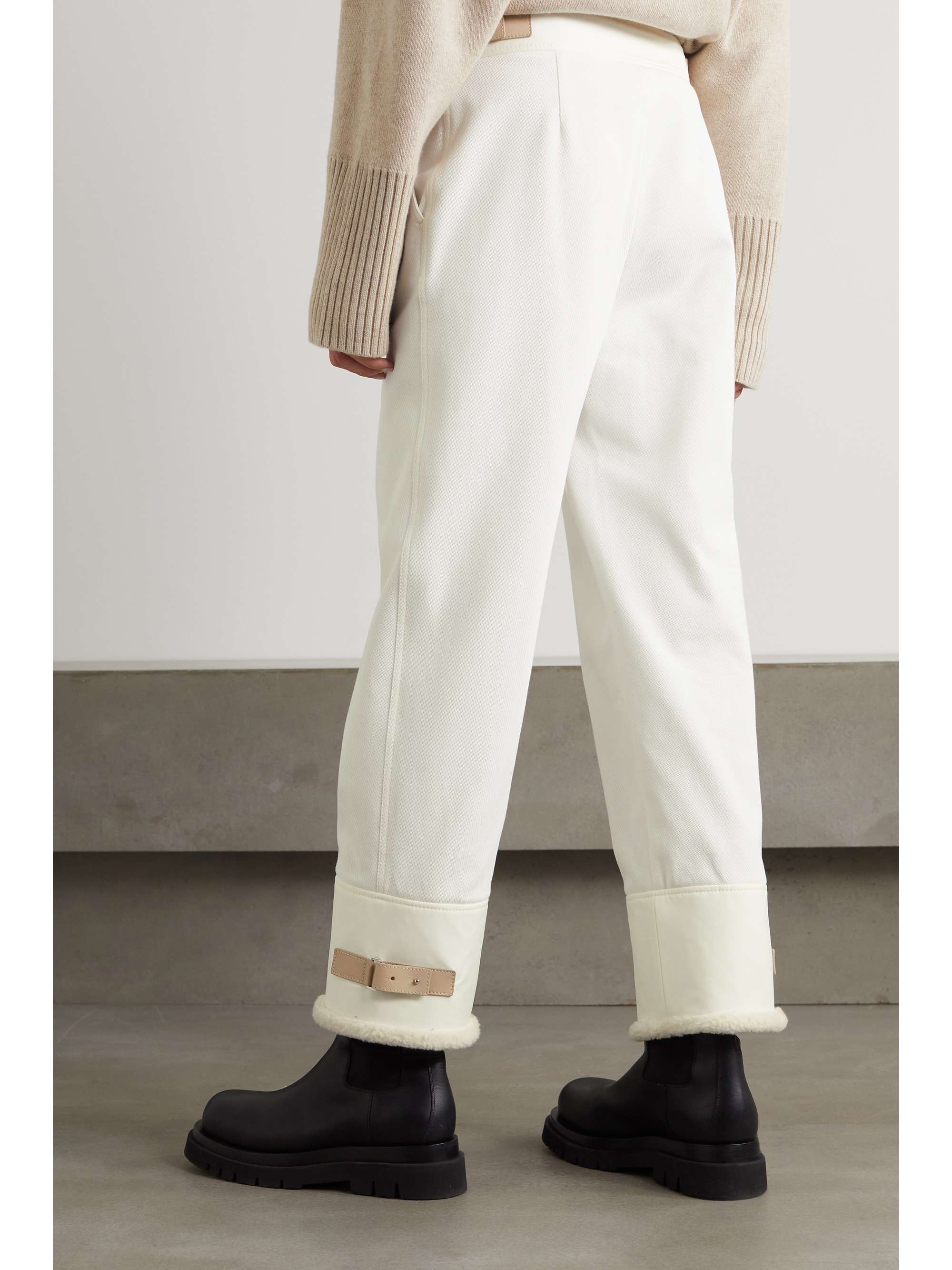 Andes faux shearling-lined cotton-blend twill straight-leg pants view