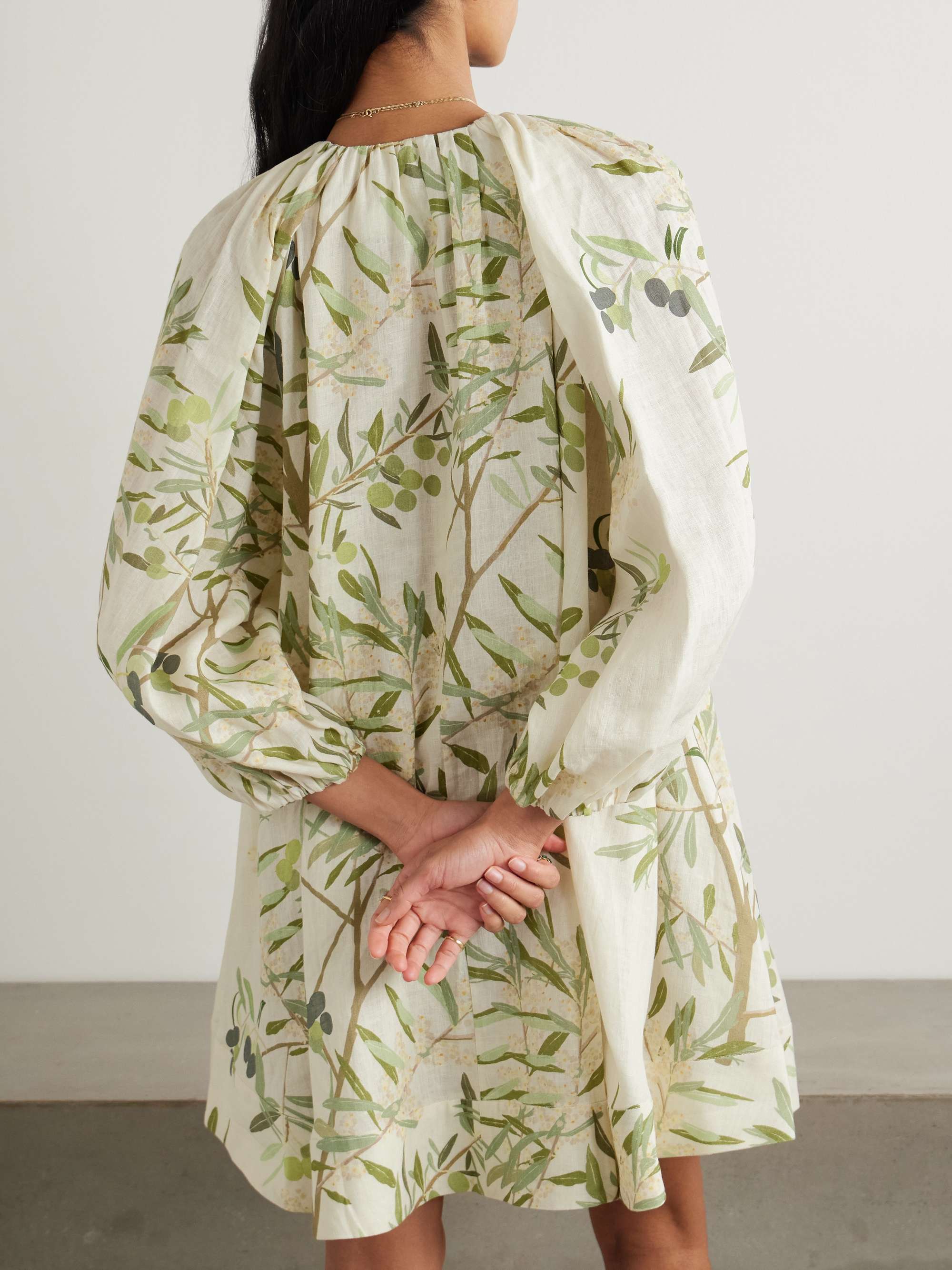 Georgette printed linen mini dress view