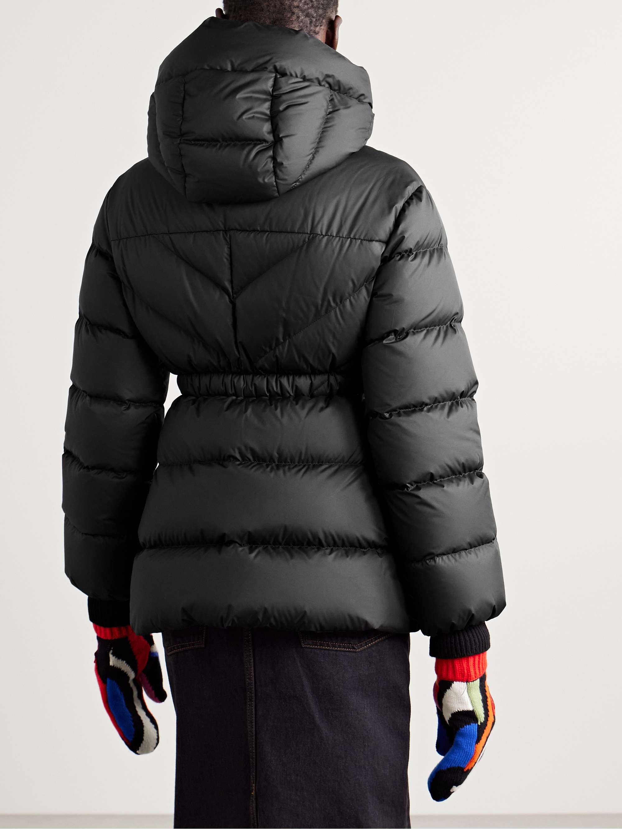 Brosse belted hooded appliquéd quilted shell down jacket view