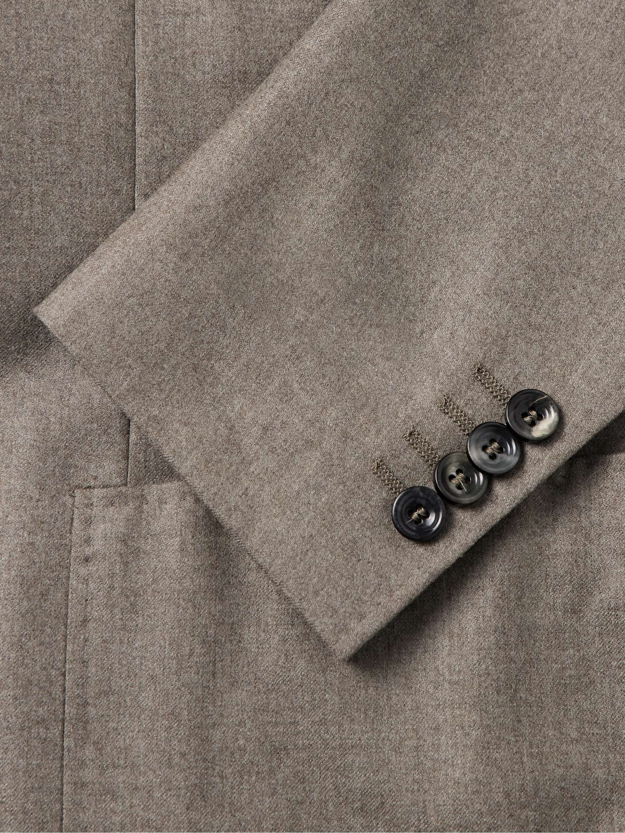 Kei Slim-Fit Double-Breasted Wool-Flannel Suit Jacket view