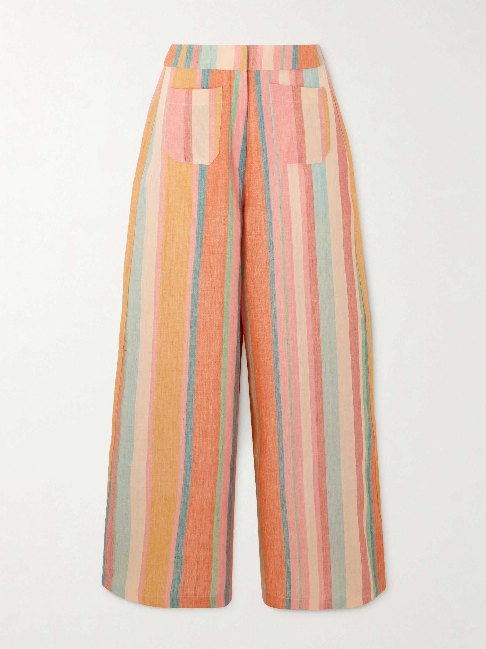Adele striped linen wide-leg pants view