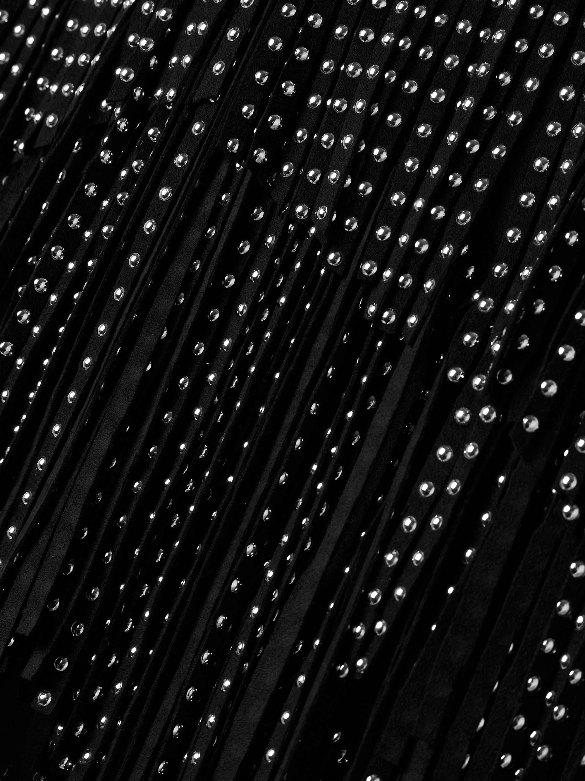 Carmelia studded fringed brushed stretch-jersey mini skirt view