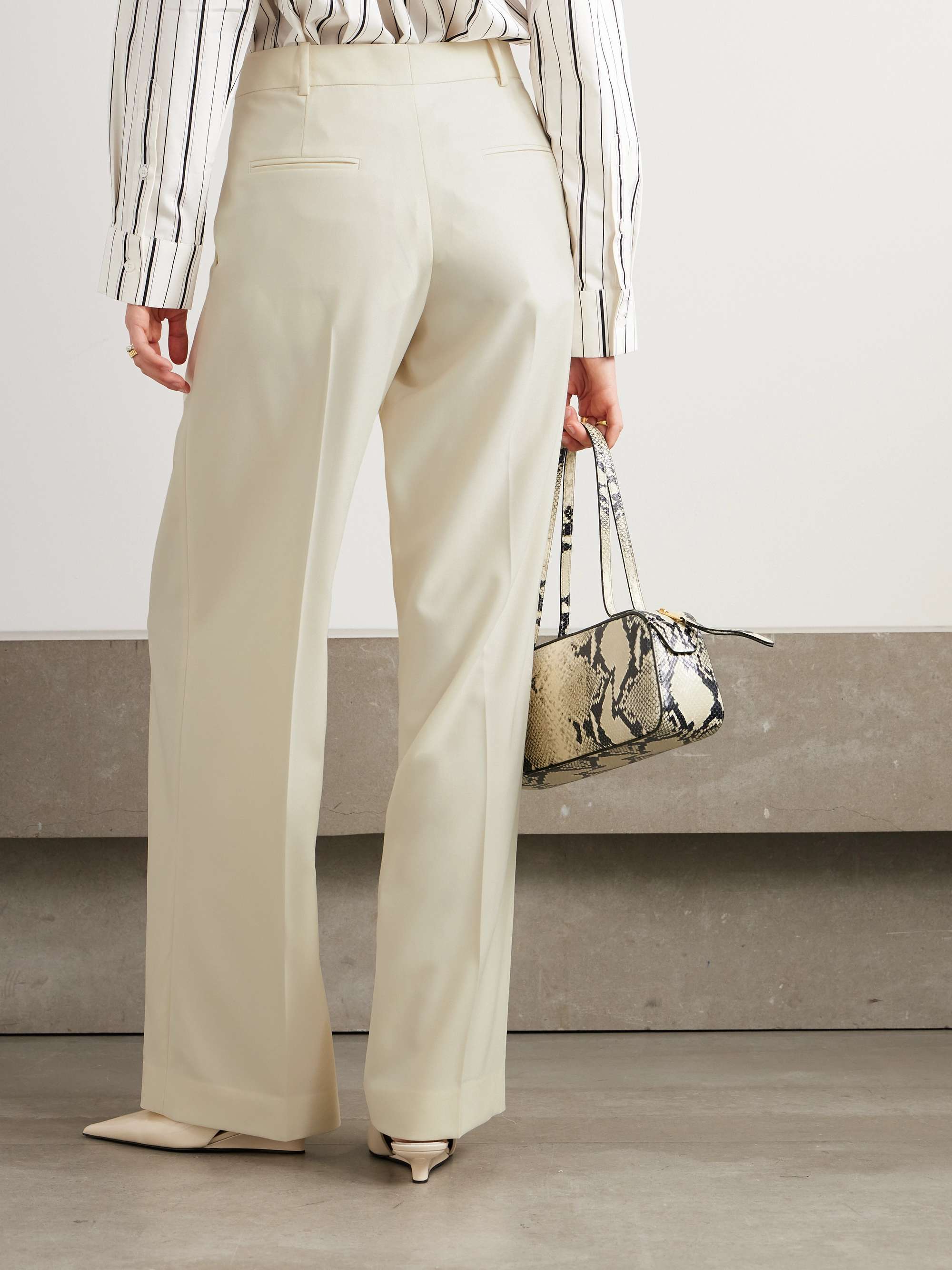 + NET SUSTAIN pleated merino wool-twill wide-leg pants view