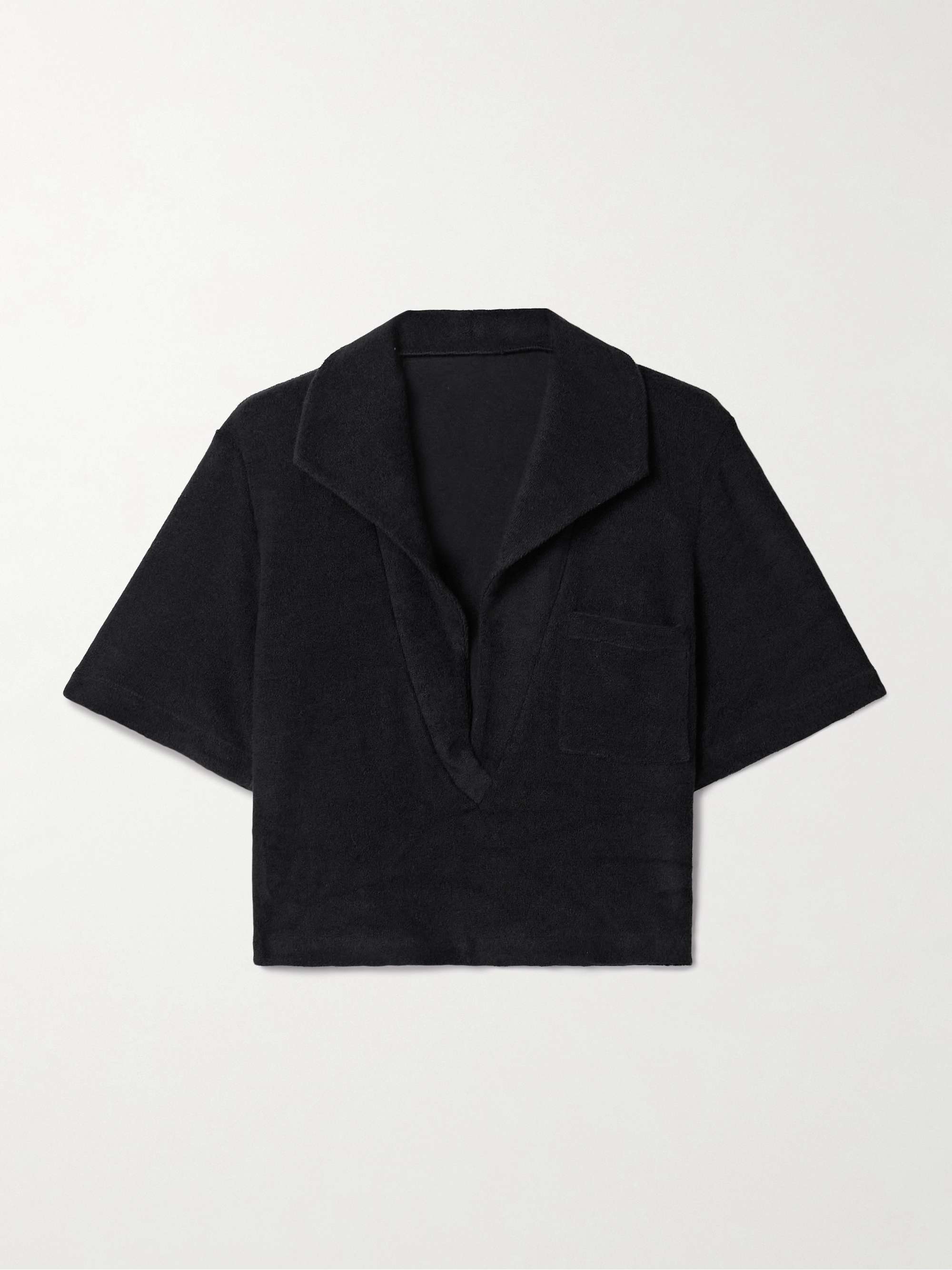 Misty Hem cropped cotton-terry shirt view