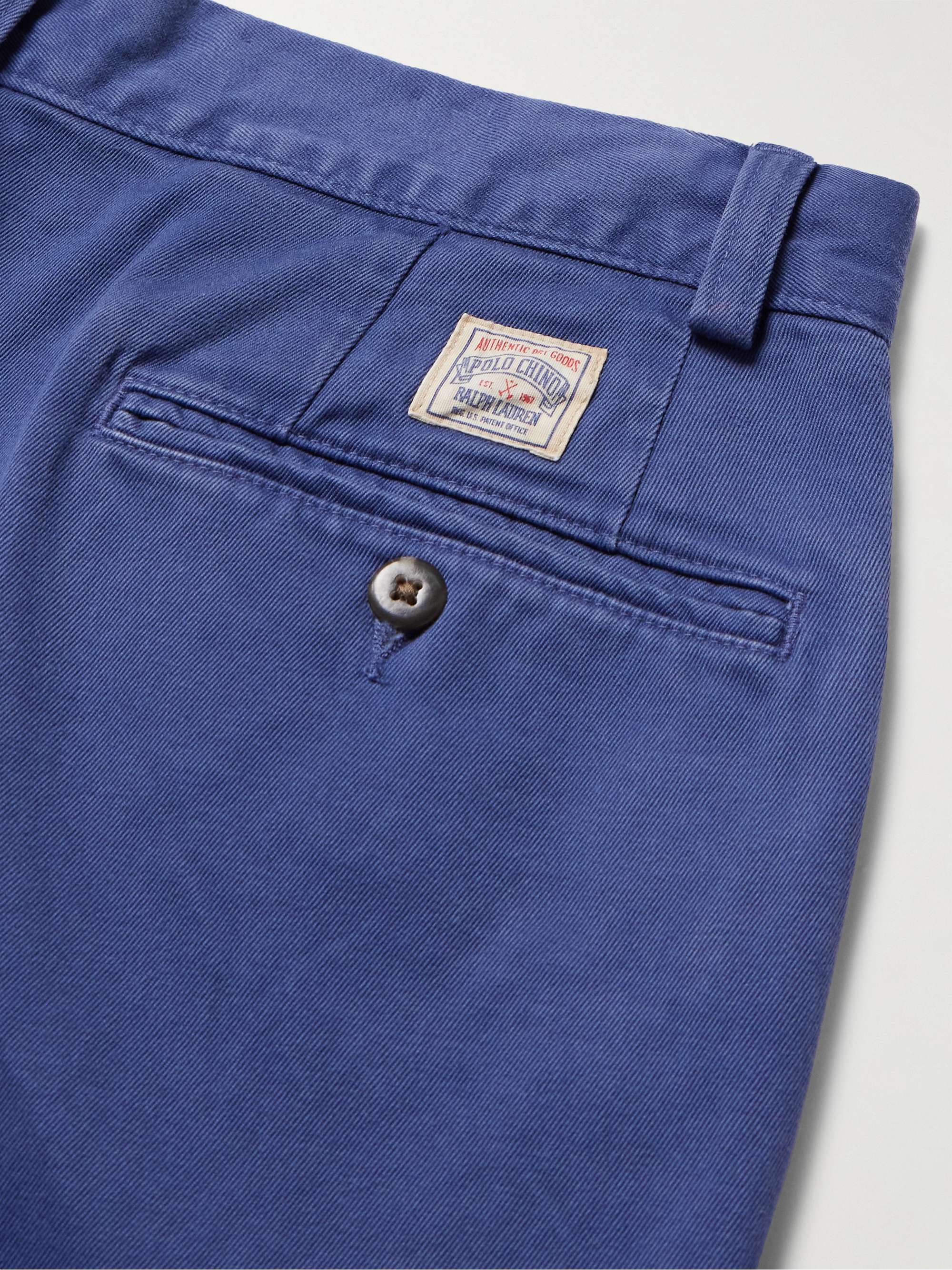 Whitman Straight-Leg Pleated Cotton-Twill Trousers view