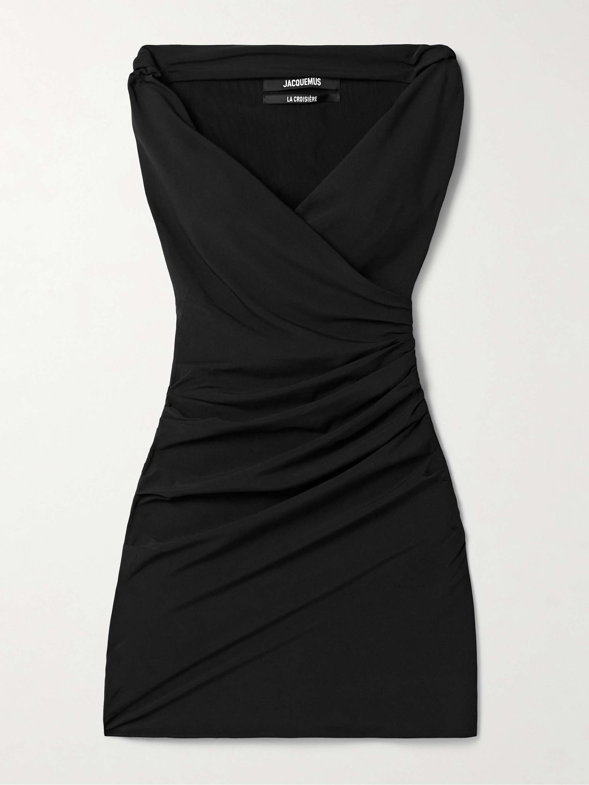 Rita draped gathered crepe de chine mini dress view