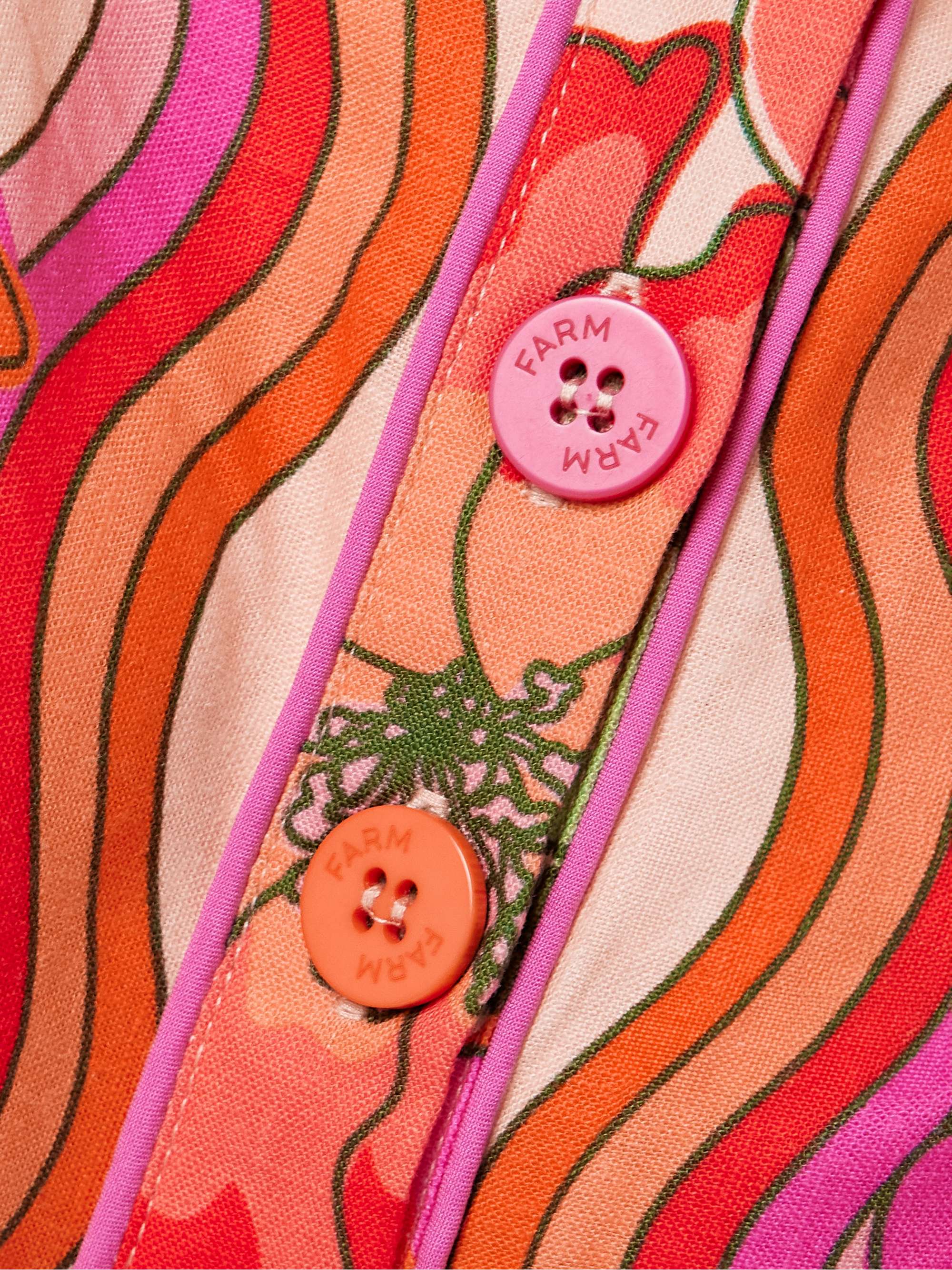 Belted printed linen-blend playsuit view