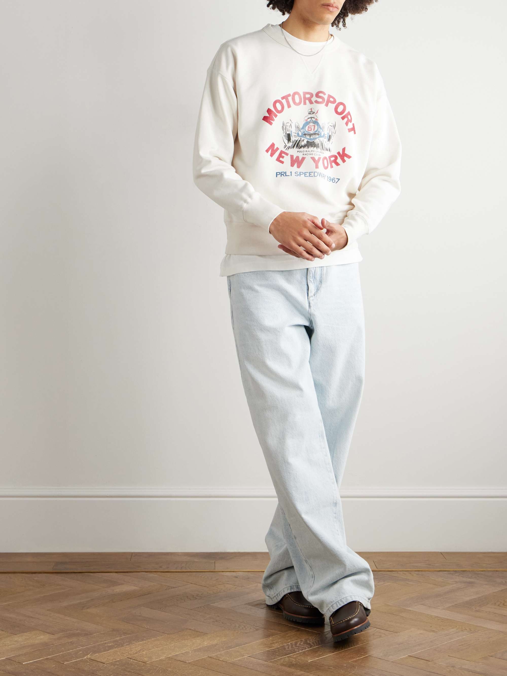 Printed Cotton-Blend Jersey Sweatshirt view