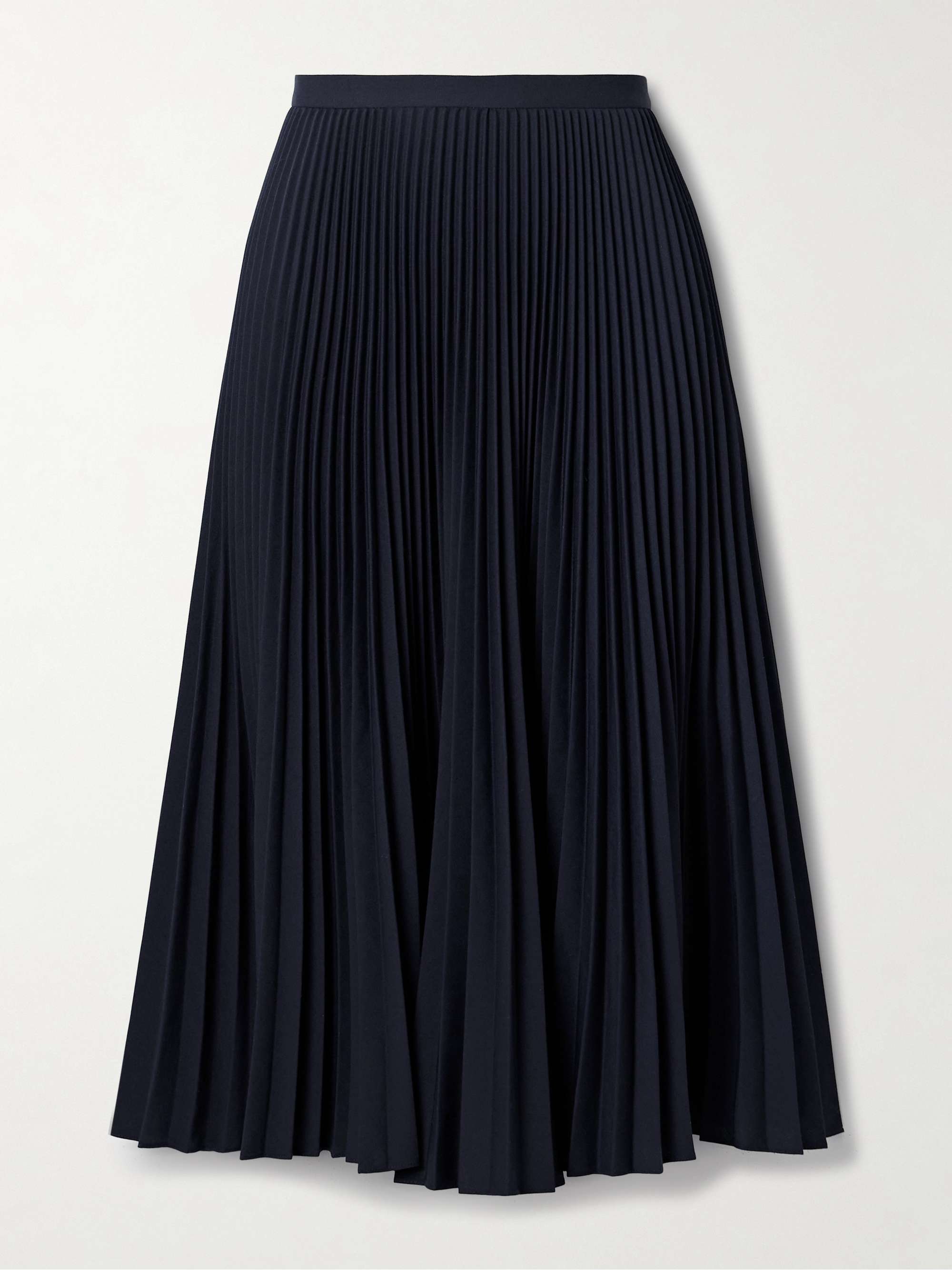 Plissé-twill midi skirt view