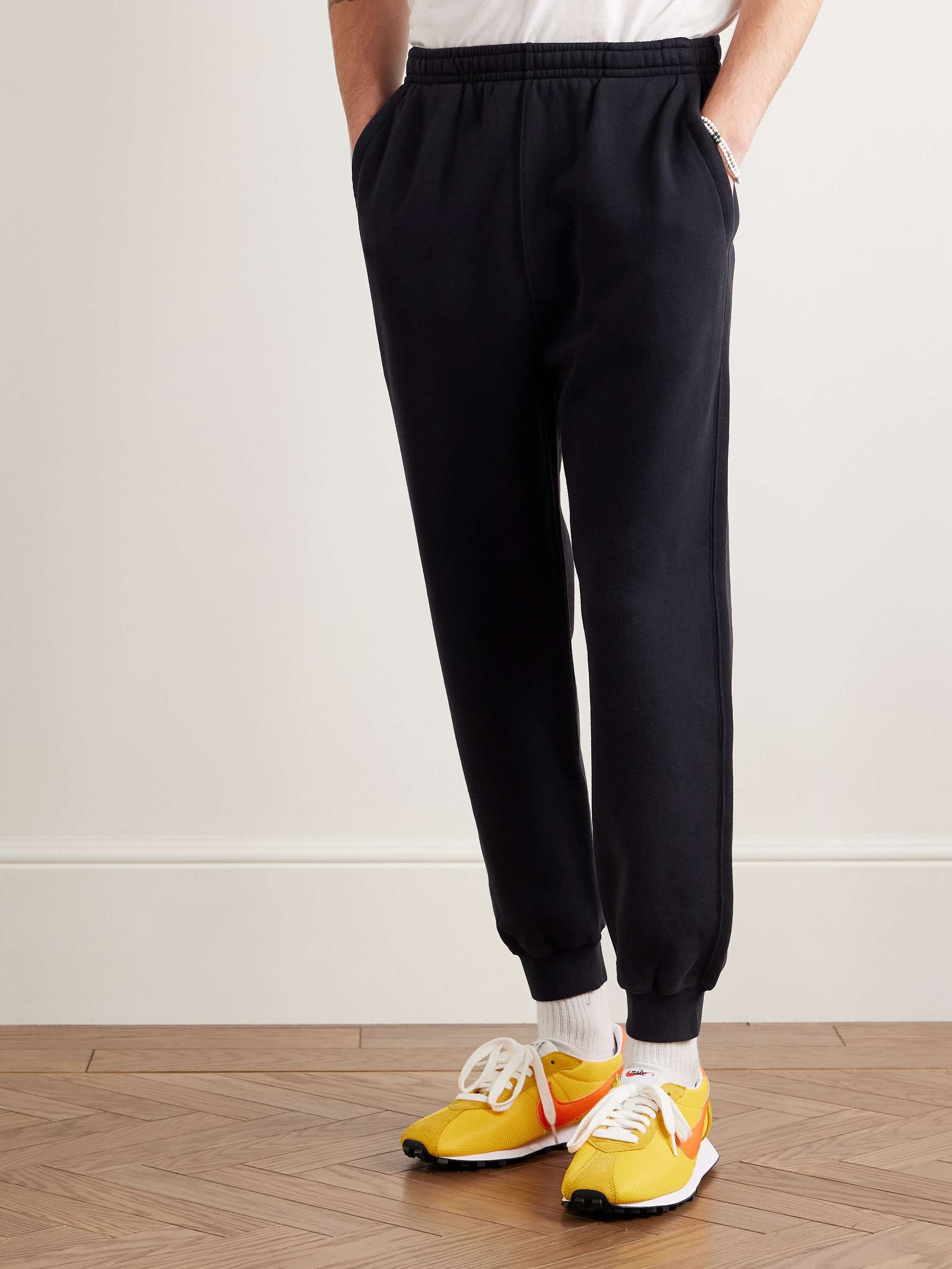 Tapered Logo-Appliquéd Cotton-Jersey Sweatpants view