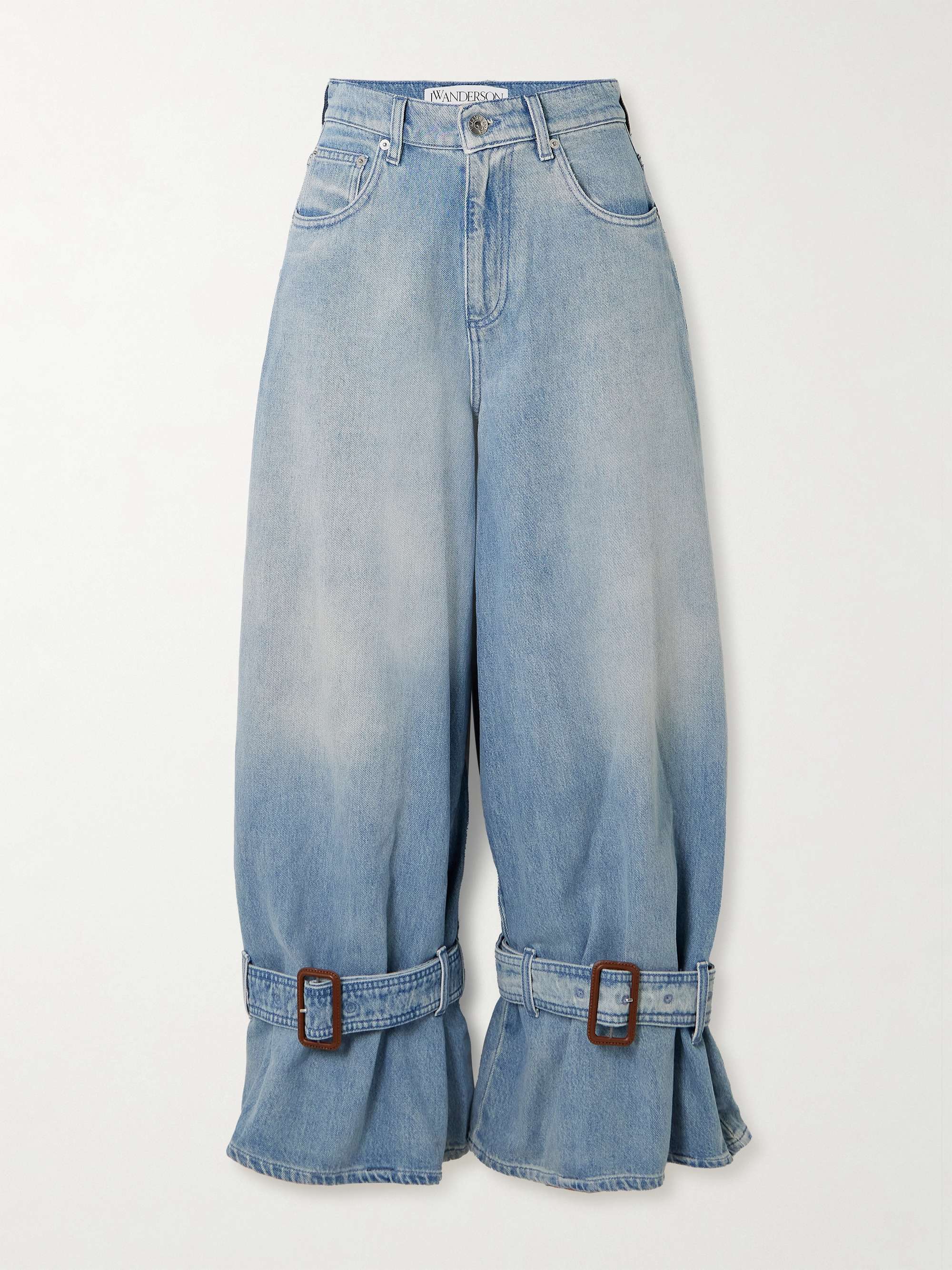 Buckled high-rise wide-leg jeans view