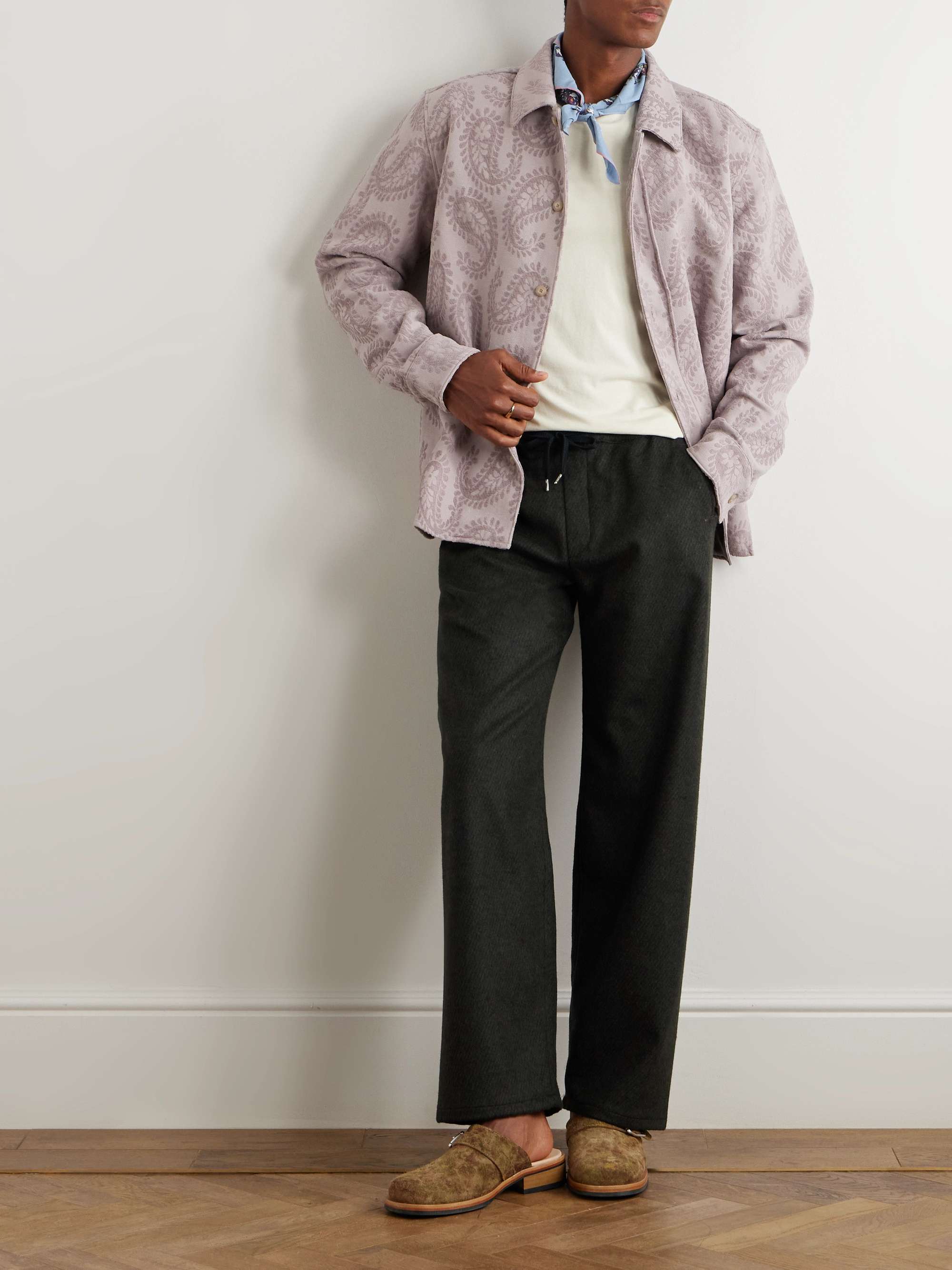 Samurai Wide-Leg Wool and Cashmere-Blend Trousers view
