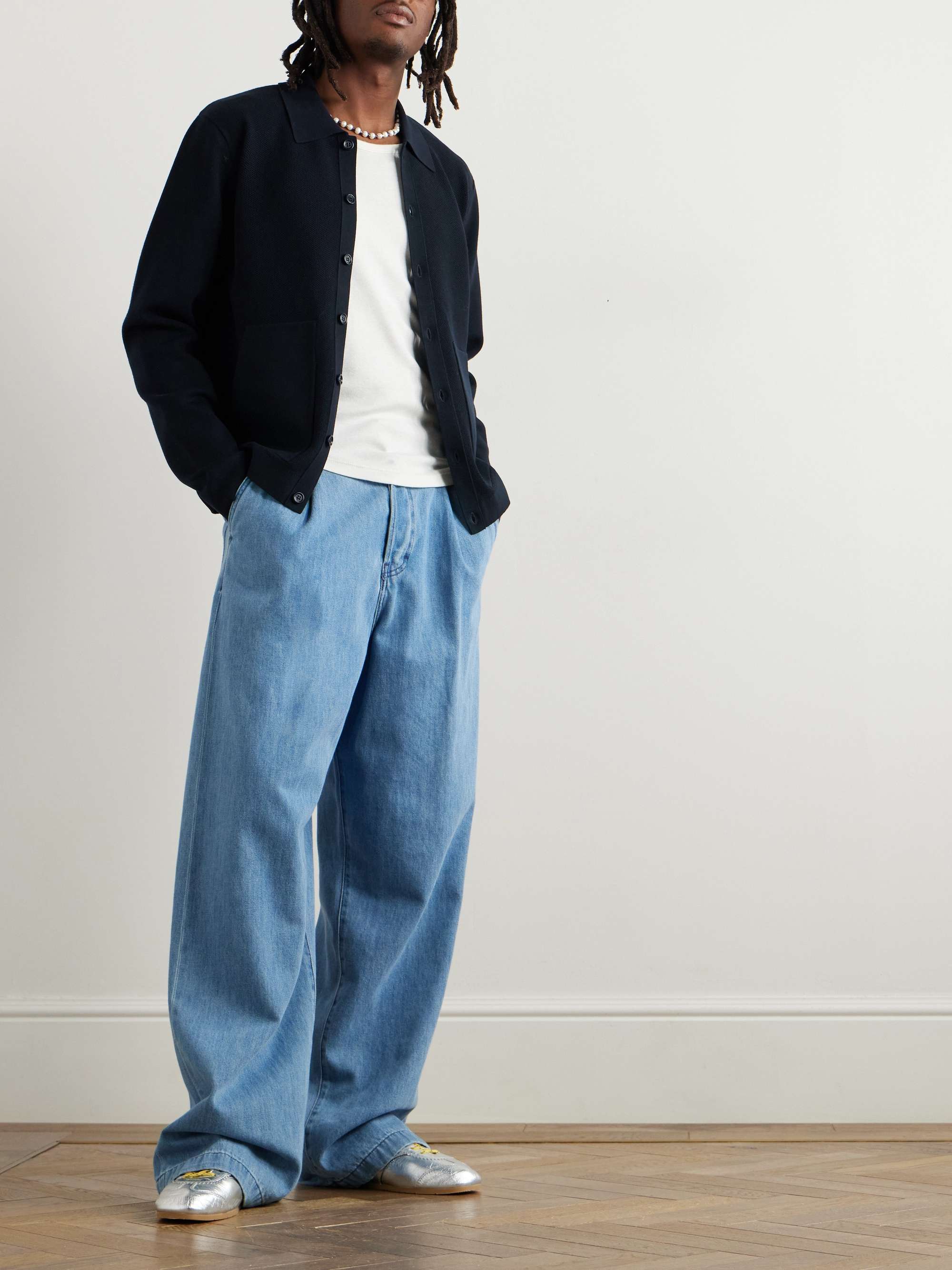 Slim-Fit Waffle-Knit Cardigan view
