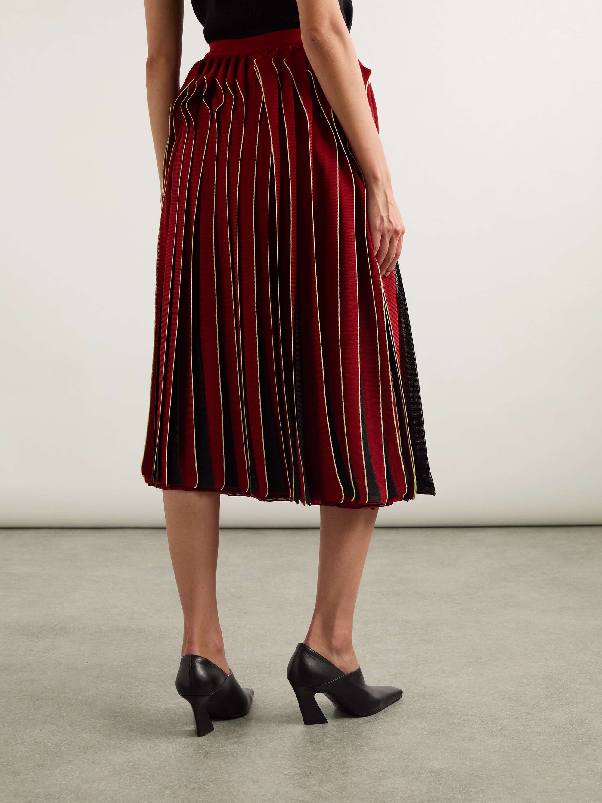 Paneled cotton midi skirt view